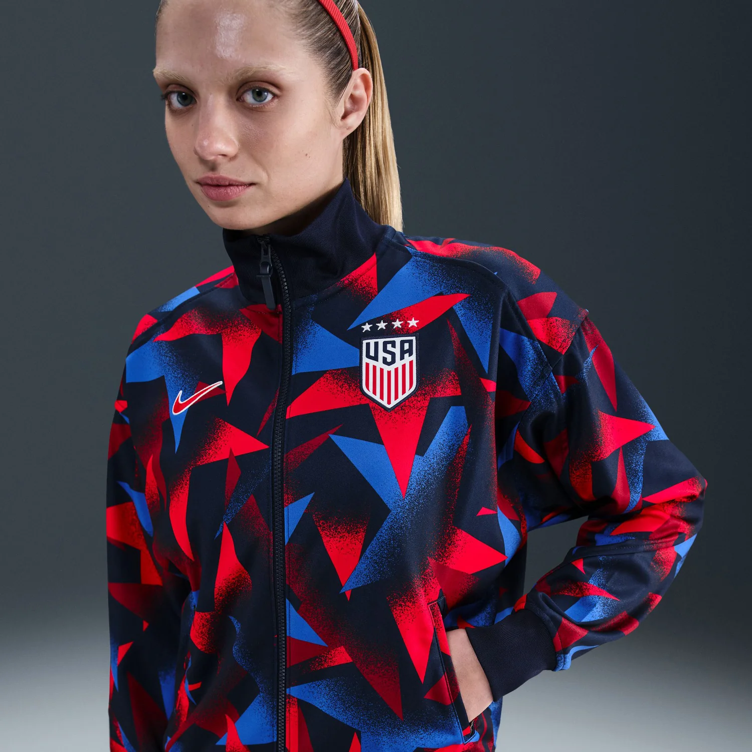 Women's Nike USWNT 2025 Academy Pro Star Navy Anthem Jacket - Image 2