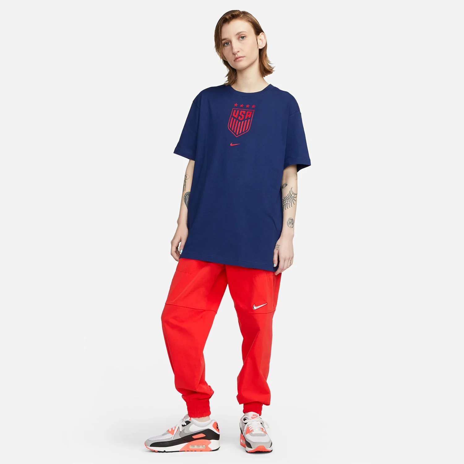 Women's Nike USWNT Crest Blue Tee - Image 5