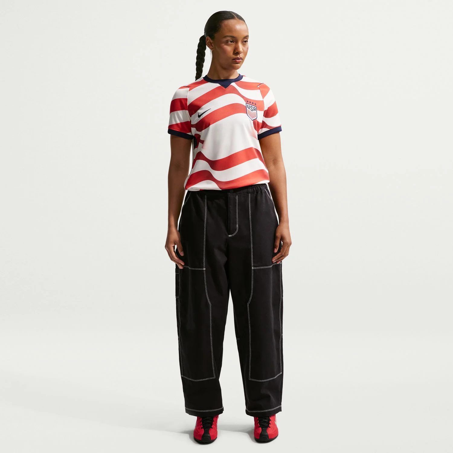 Women's Nike USWNT 2026 Personalized Home Stadium Jersey - Stripes - Image 9
