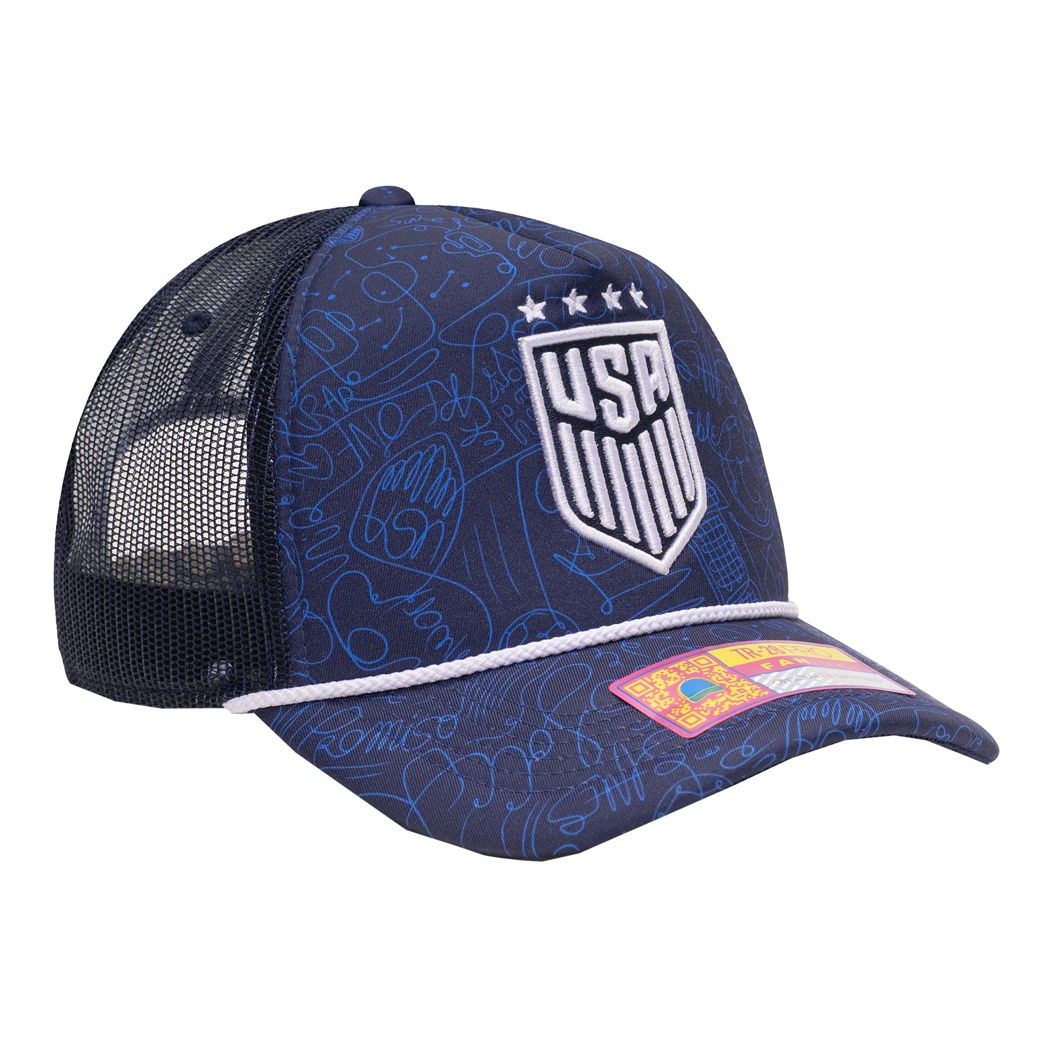 Adult Fan Ink USWNT Pablo Navy Trucker Hat - Image 3