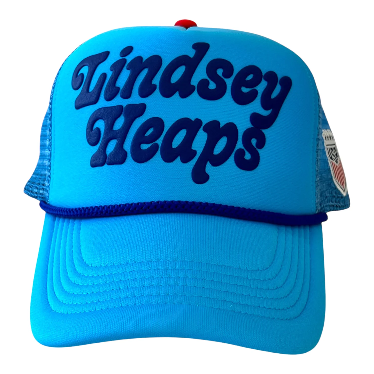Adult USWNT Lindsey Heaps Puff Print Light Blue Trucker Hat
