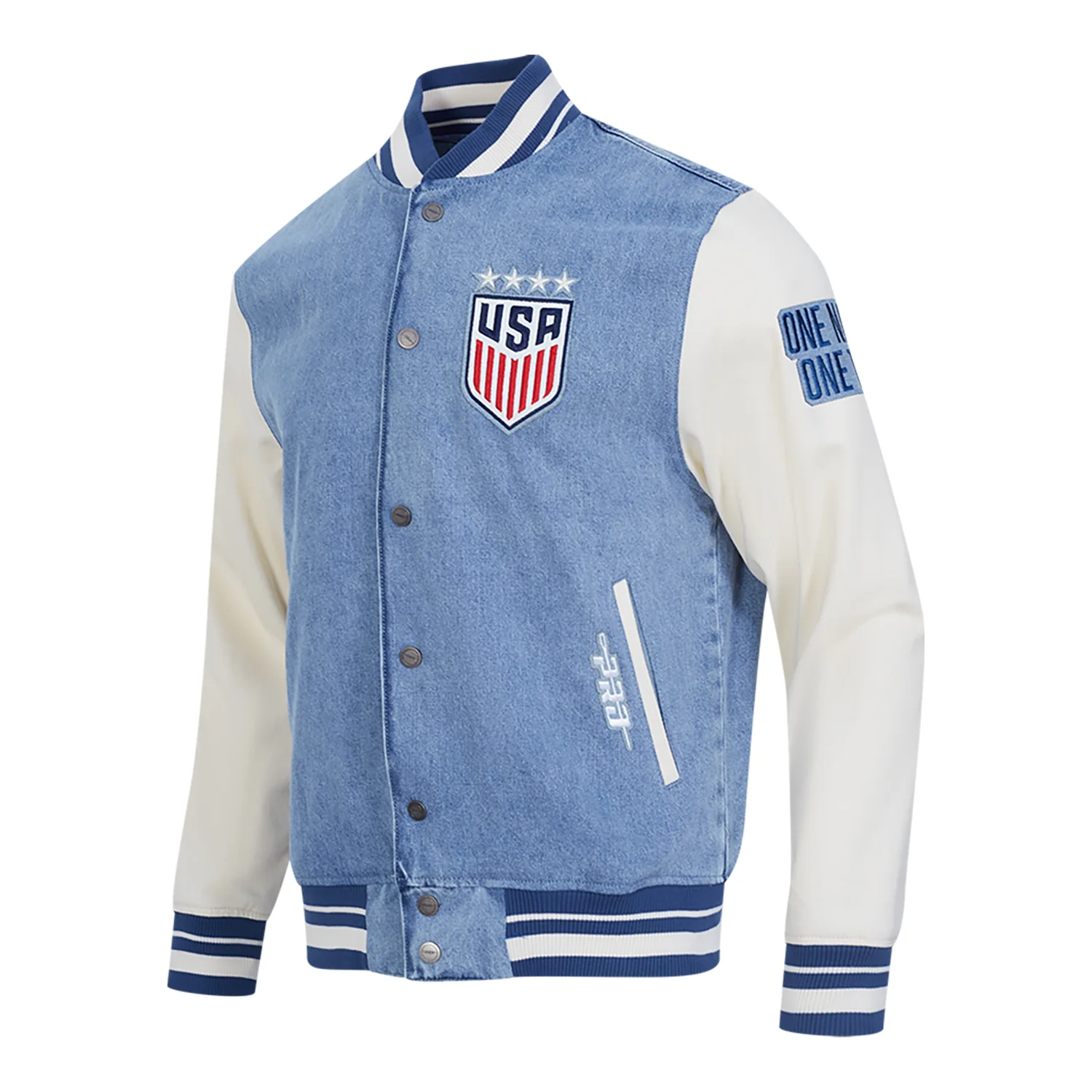 Unisex Pro Standard USWNT Varsity Blues Denim Jacket - Image 5