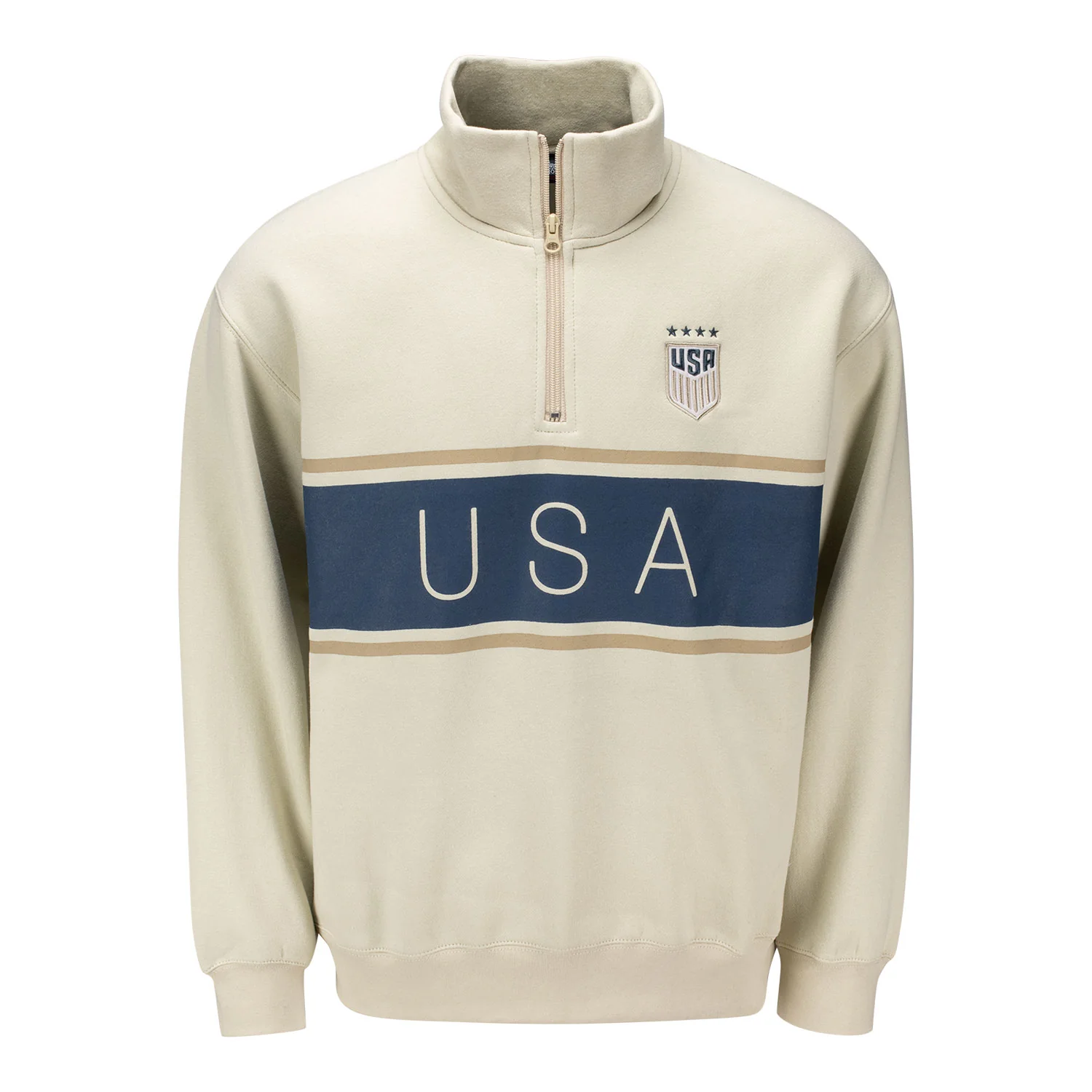 Unisex USWNT Soccer House Sand 1/2 Zip Sweatshirt - Image 2