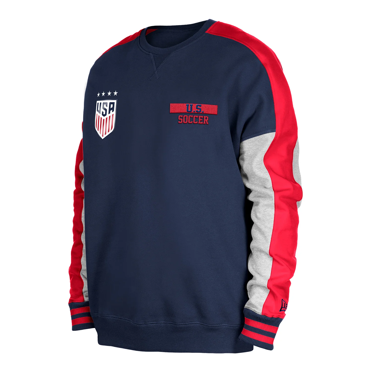 Men's New Era USWNT Navy Split Crewneck - Image 2