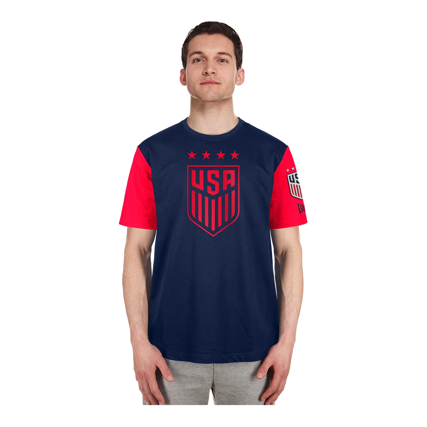Men's New Era USWNT Crest Navy Tee - Image 4