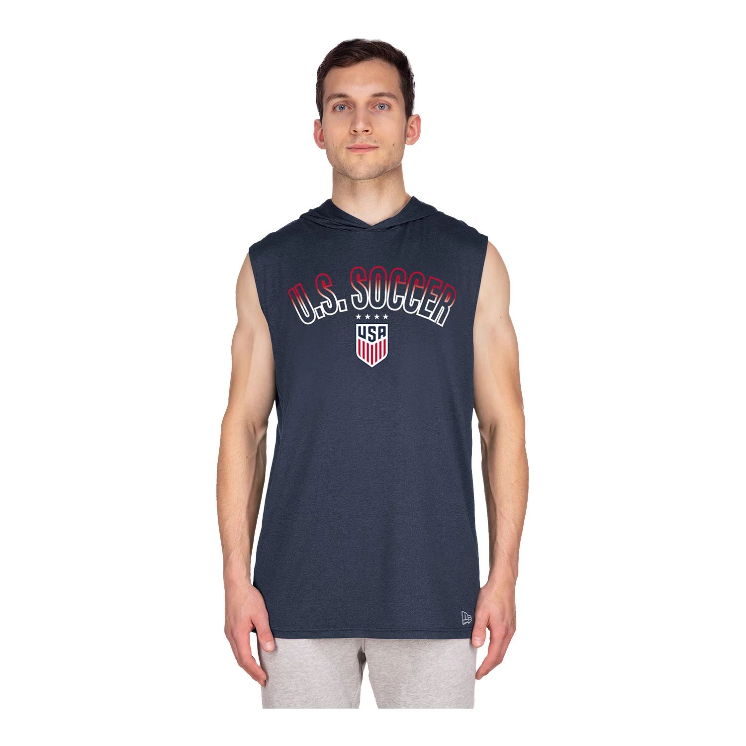 Men's New Era USWNT Navy Sleeveless Hoodie - Image 4