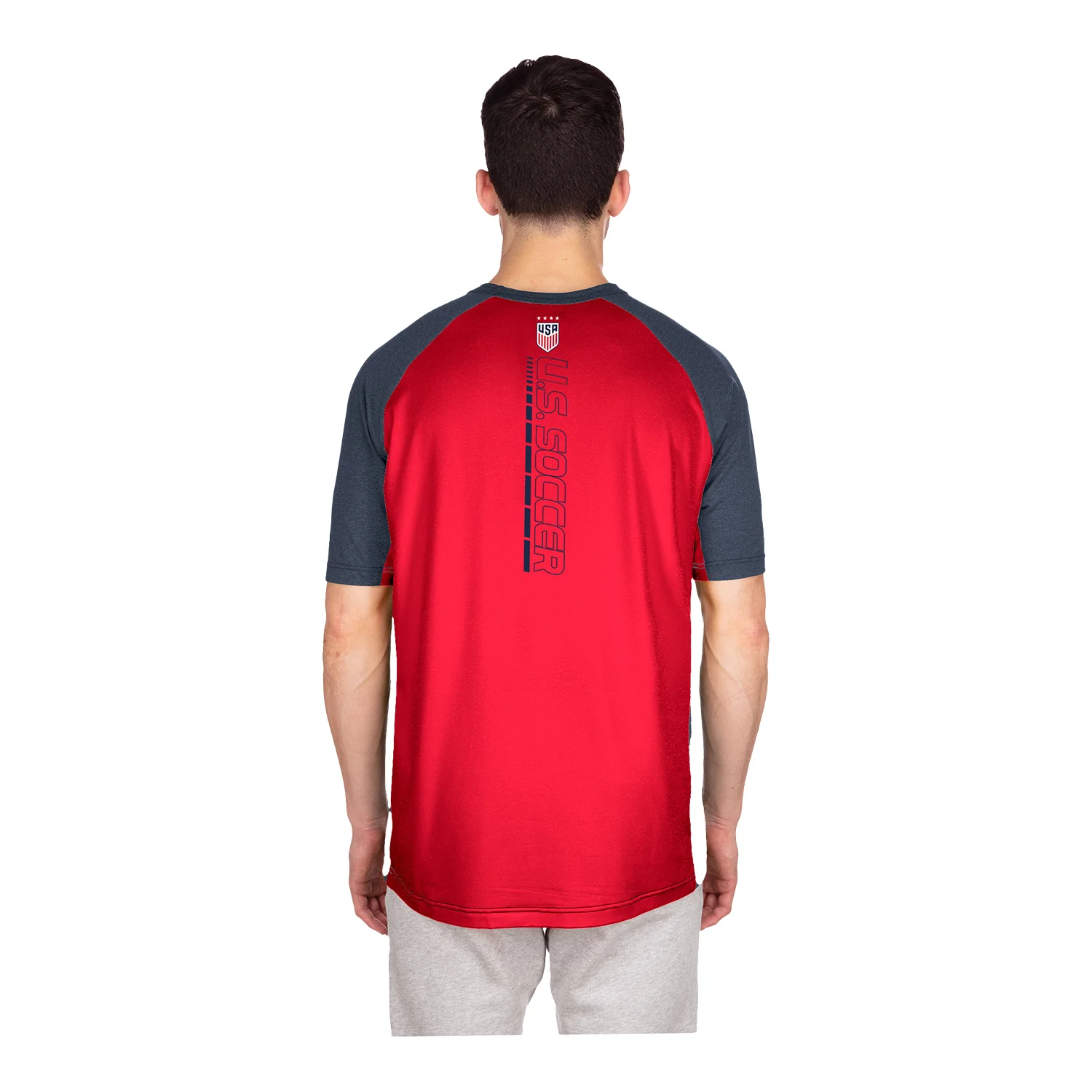Men's New Era USWNT Brushed Heather Navy Tee - Image 6