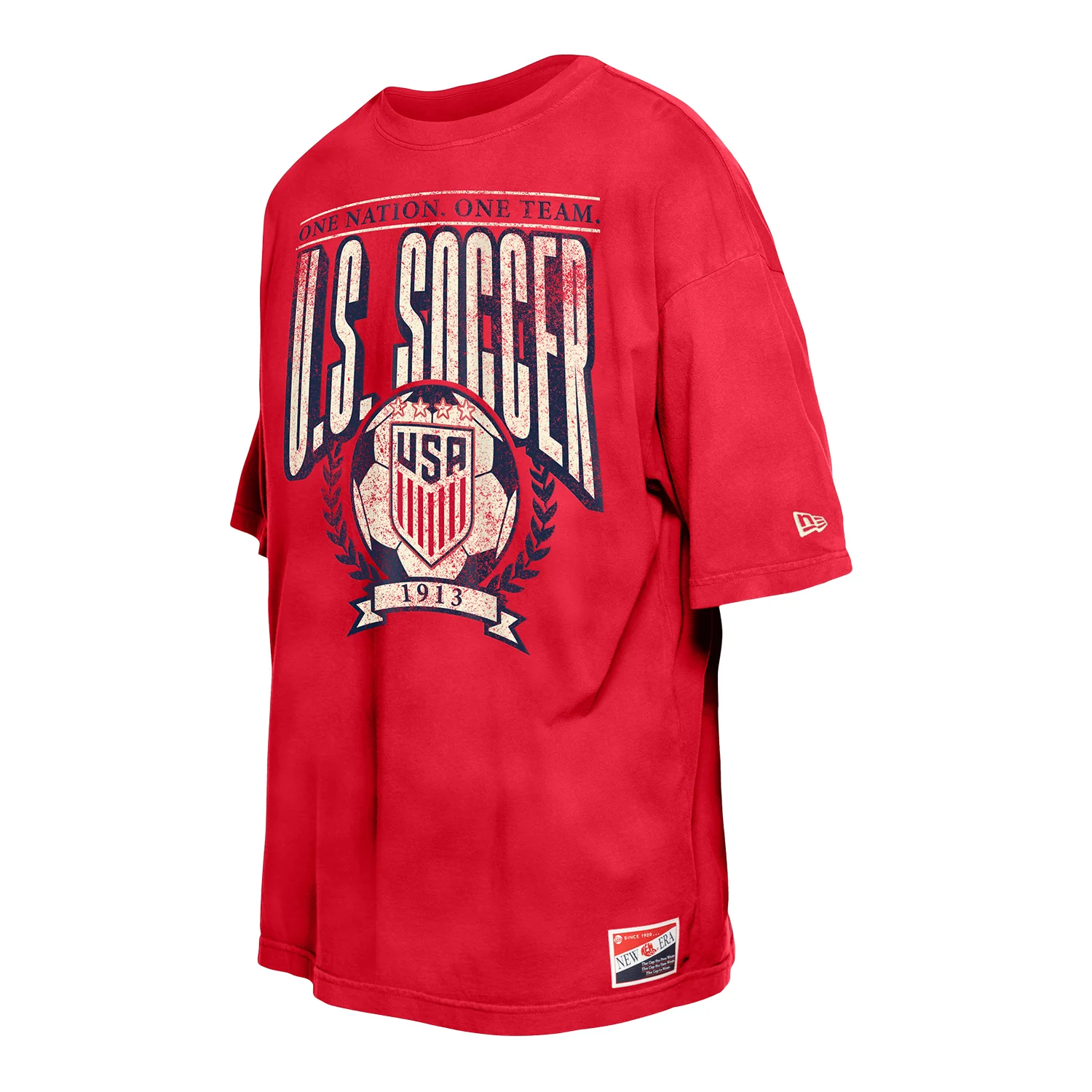 Men's New Era USWNT Mineral Wash Red Tee - Image 3