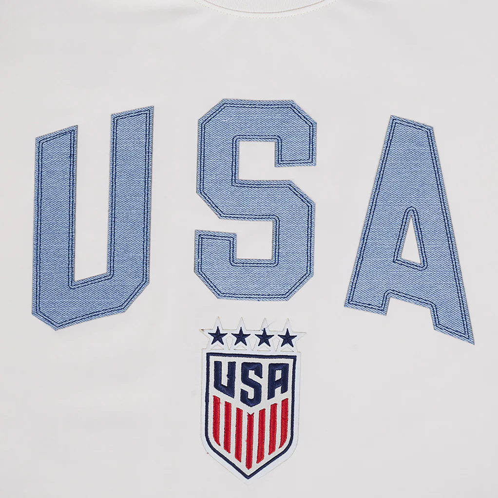 Unisex Pro Standard USWNT Varsity Blues Cream Tee - Image 6