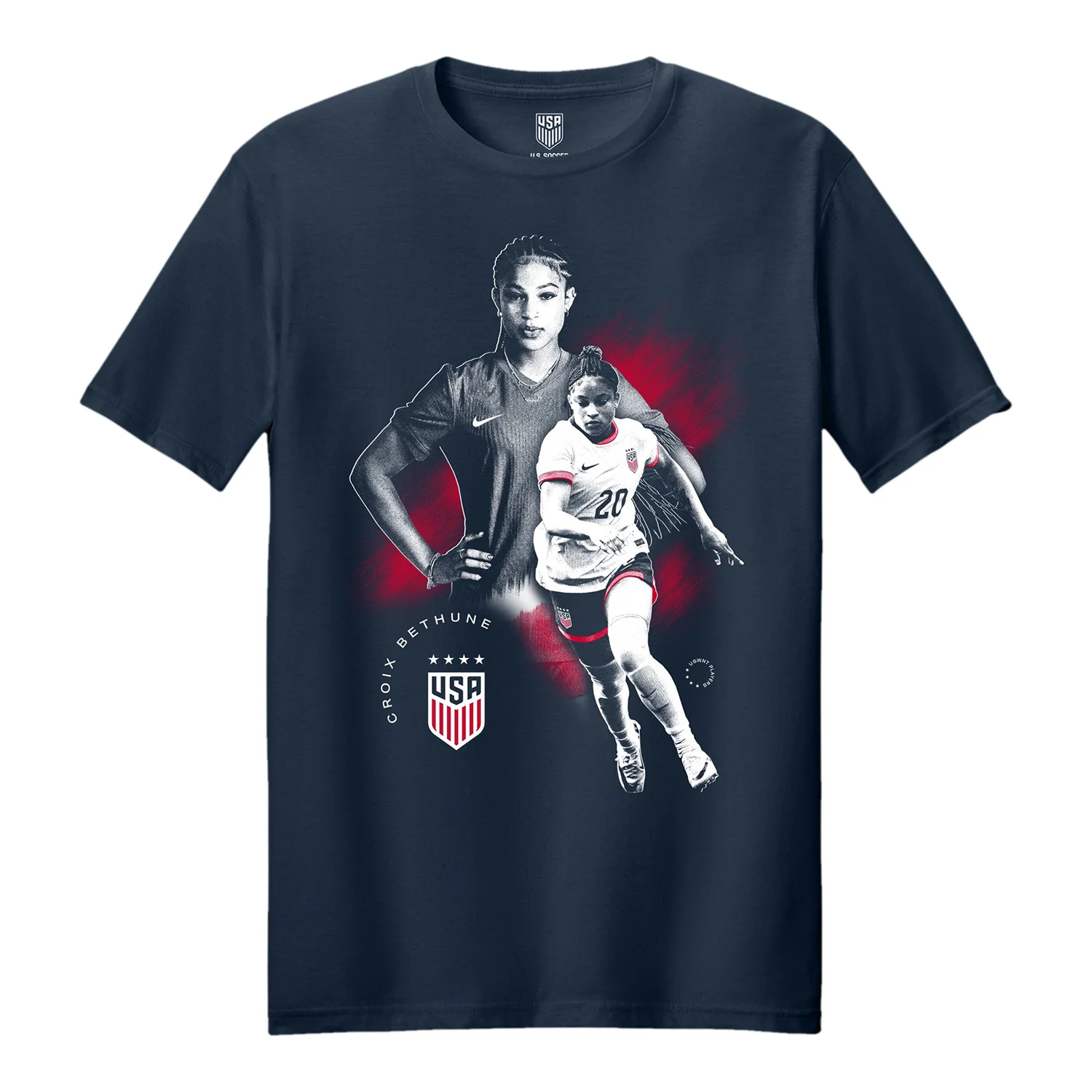Unisex USWNT Croix Bethune Graphic Navy Tee