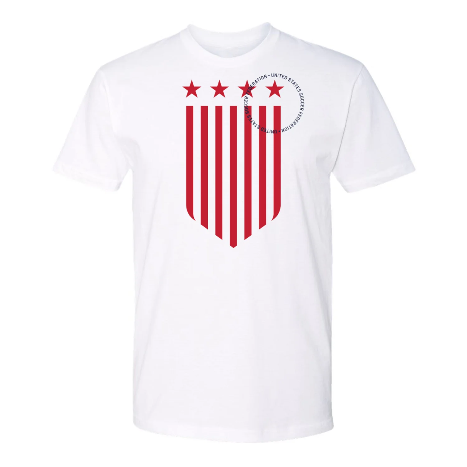 Unisex USWNT Striped Crest White Tee - Image 2
