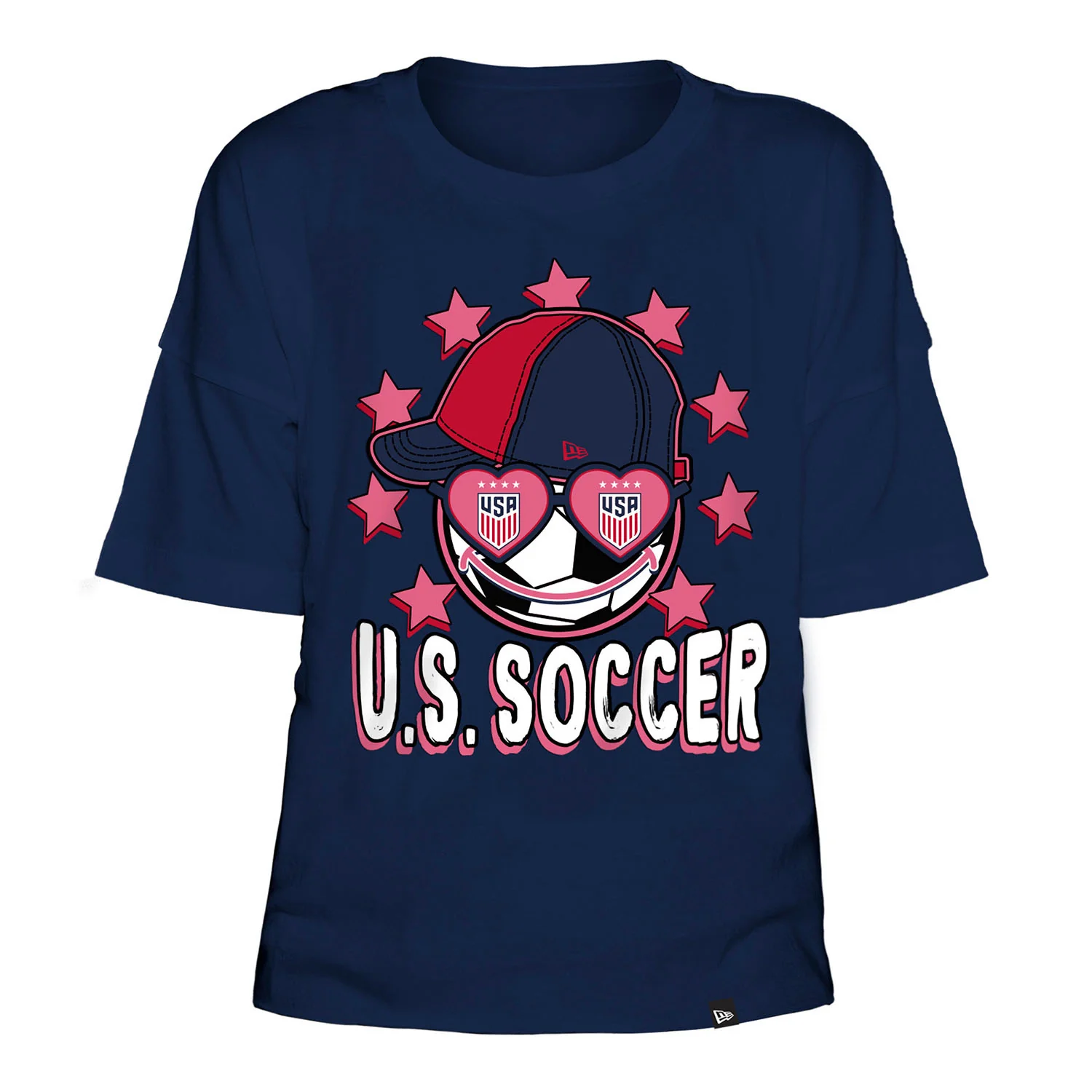 Girls New Era USWNT Raw Edge Glitter Tee - Image 3