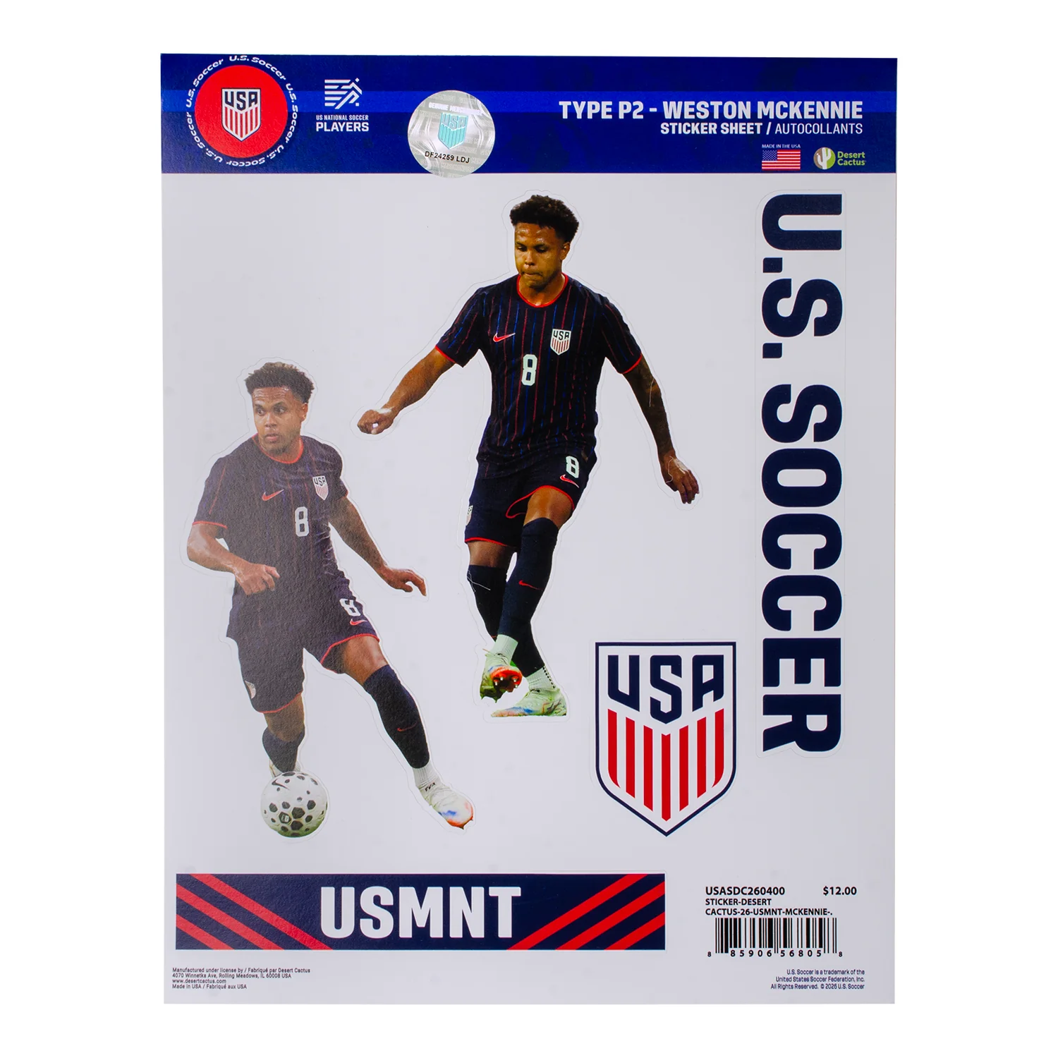 Desert Cactus Weston McKennie Sticker Sheet