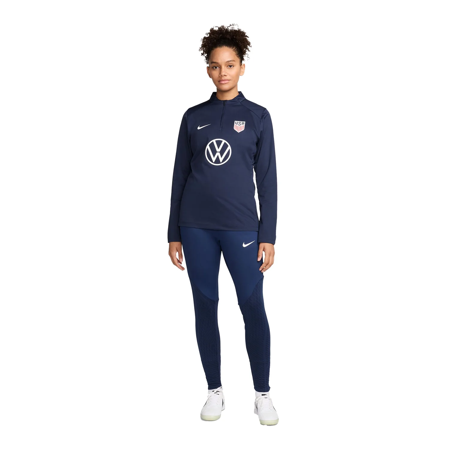 Women's Nike USA VW Strike Quarter Zip Drill Navy Top - Image 5