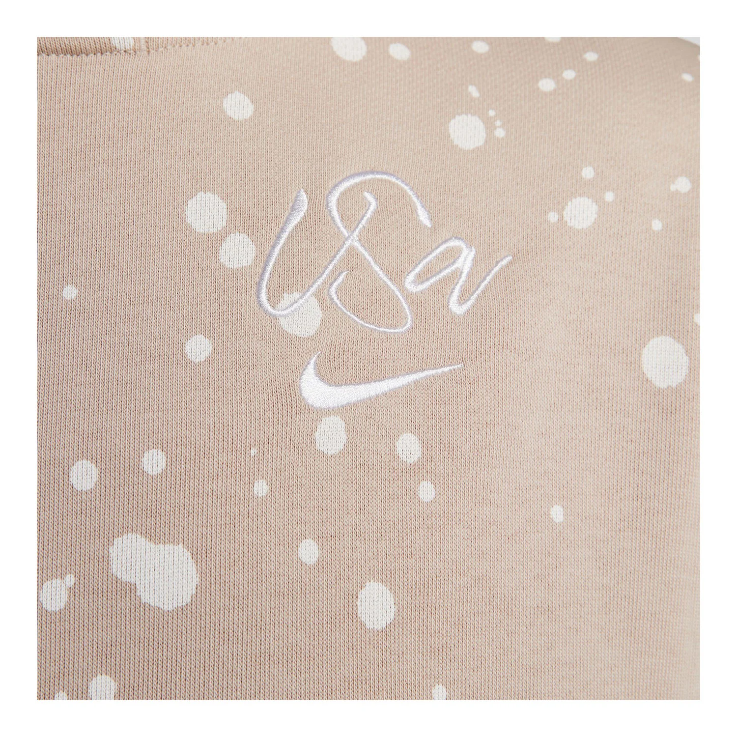 Women's Nike USA Terry Splatter Script Stone Hoodie - Image 3