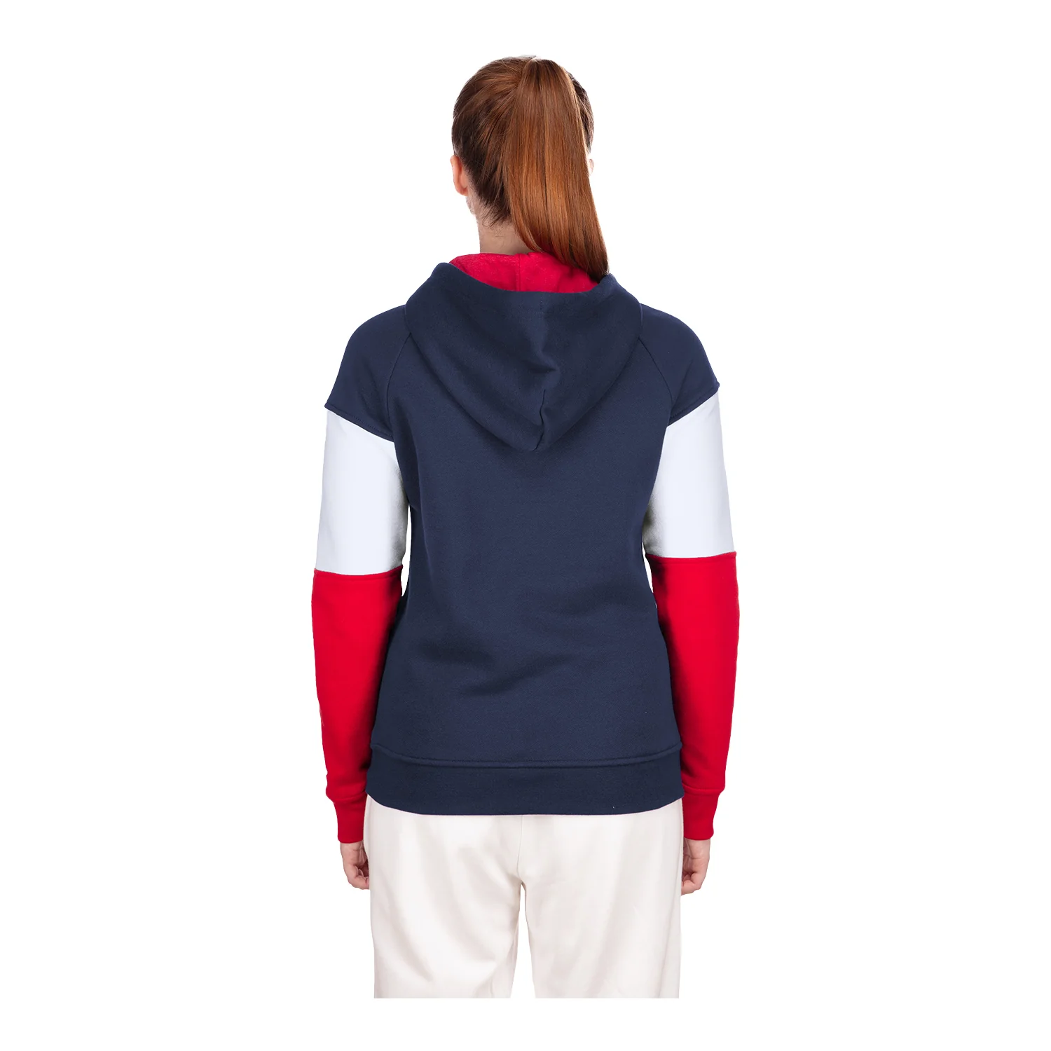 Women's New Era USMNT Heather Navy Color Block Hoodie - Image 5