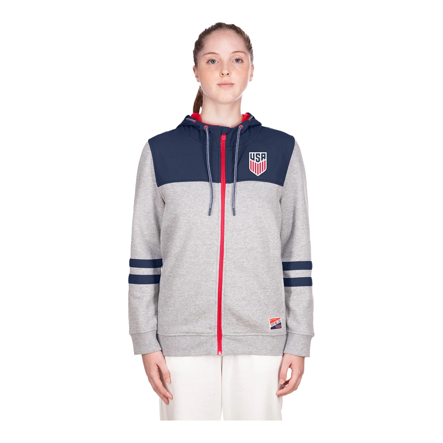 Women's New Era USMNT Full Zip Grey Jacket - Image 5