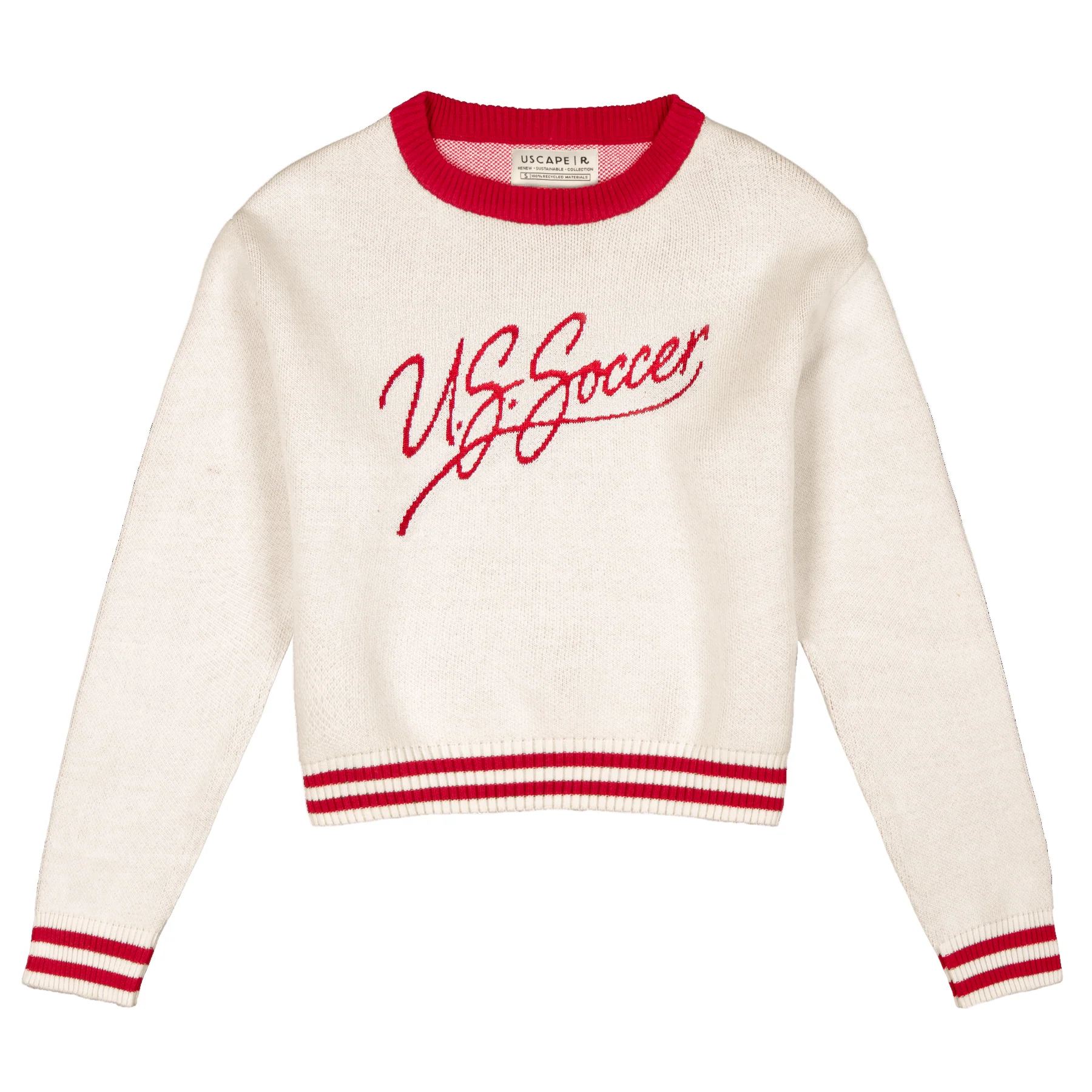 Ladies U.S Soccer Uscape Cream Script Sweater - Image 2