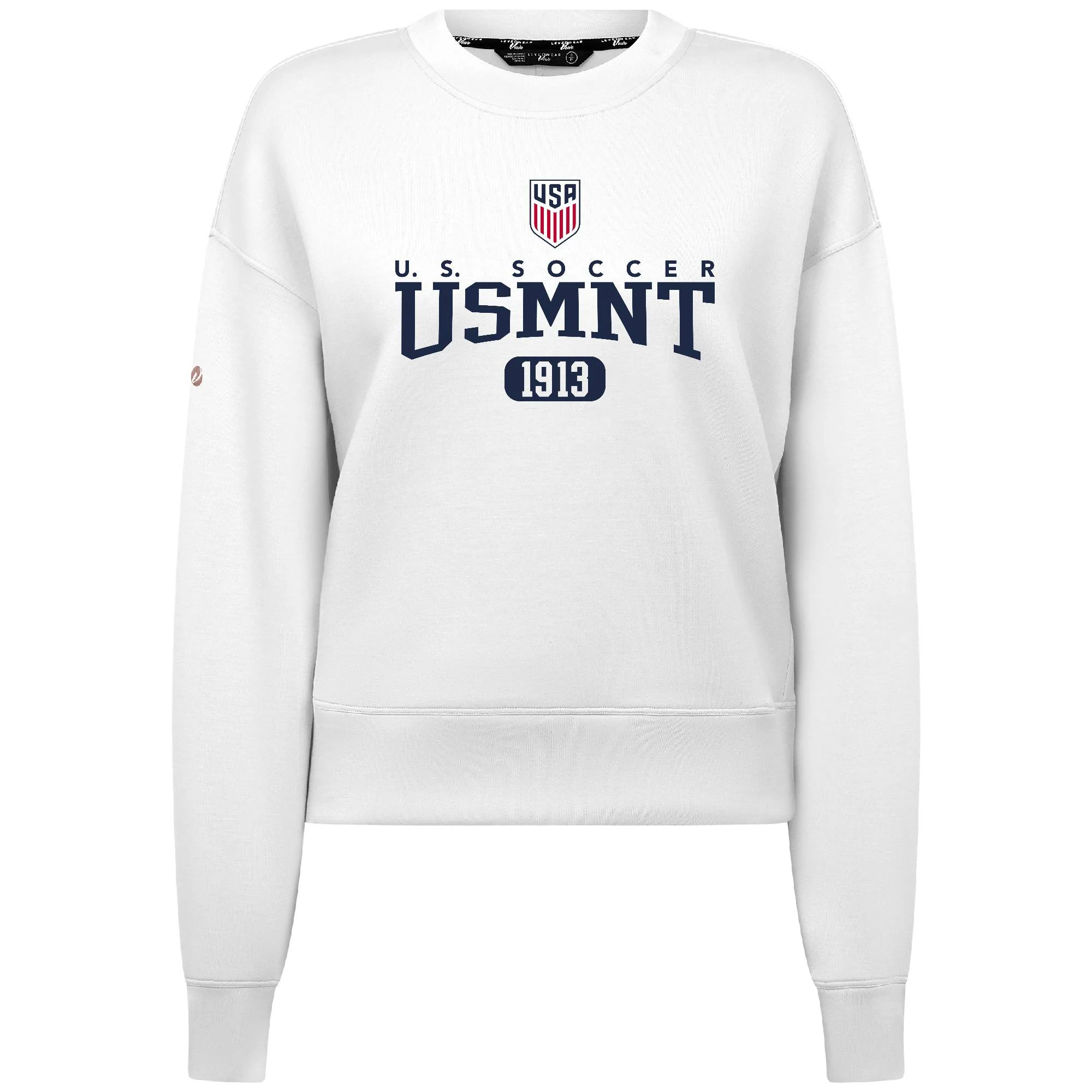 Women's USMNT Levelwear Sponge White Crewneck Sweatshirt