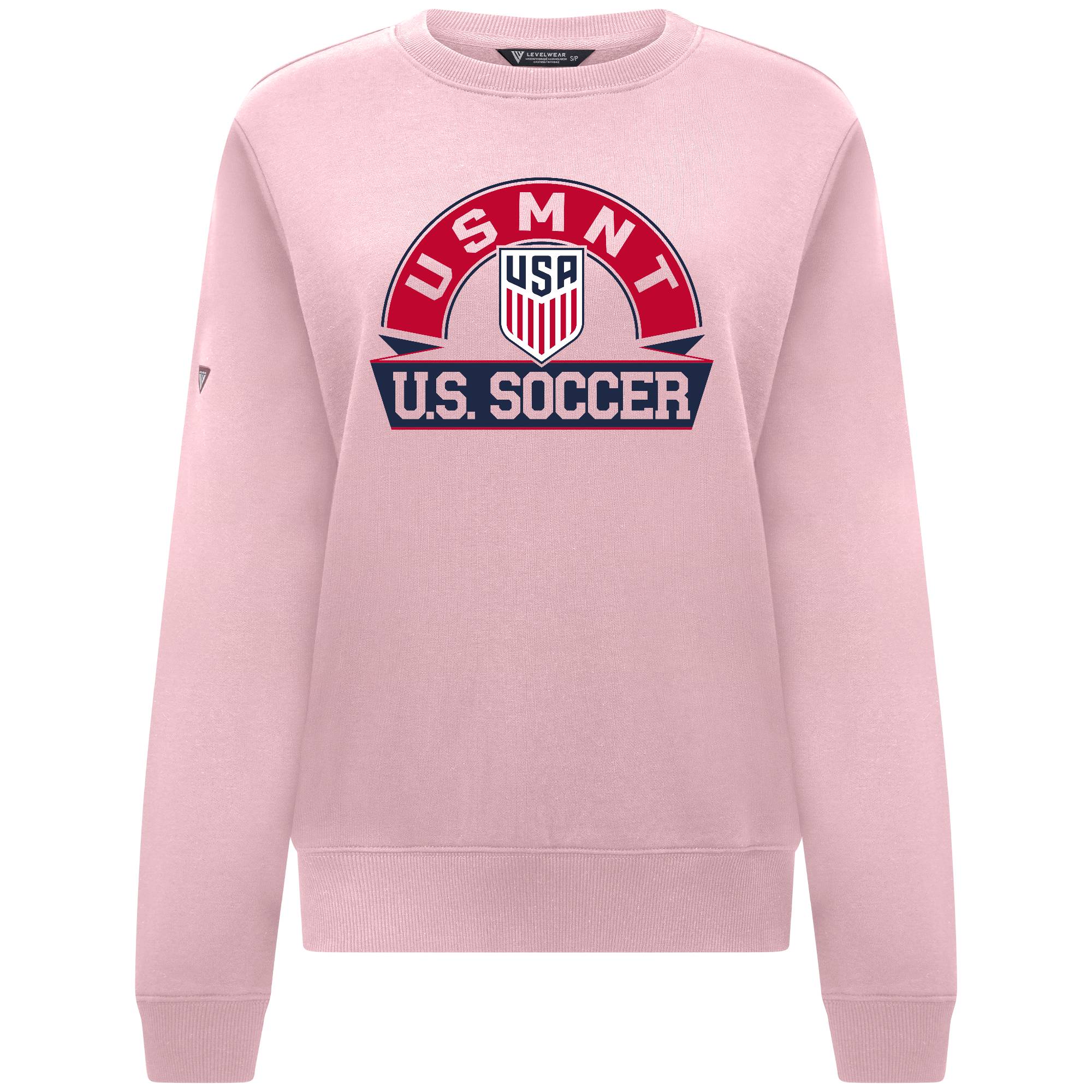 Women's USMNT Levelwear Yvette Pink Crewneck Sweatshirt