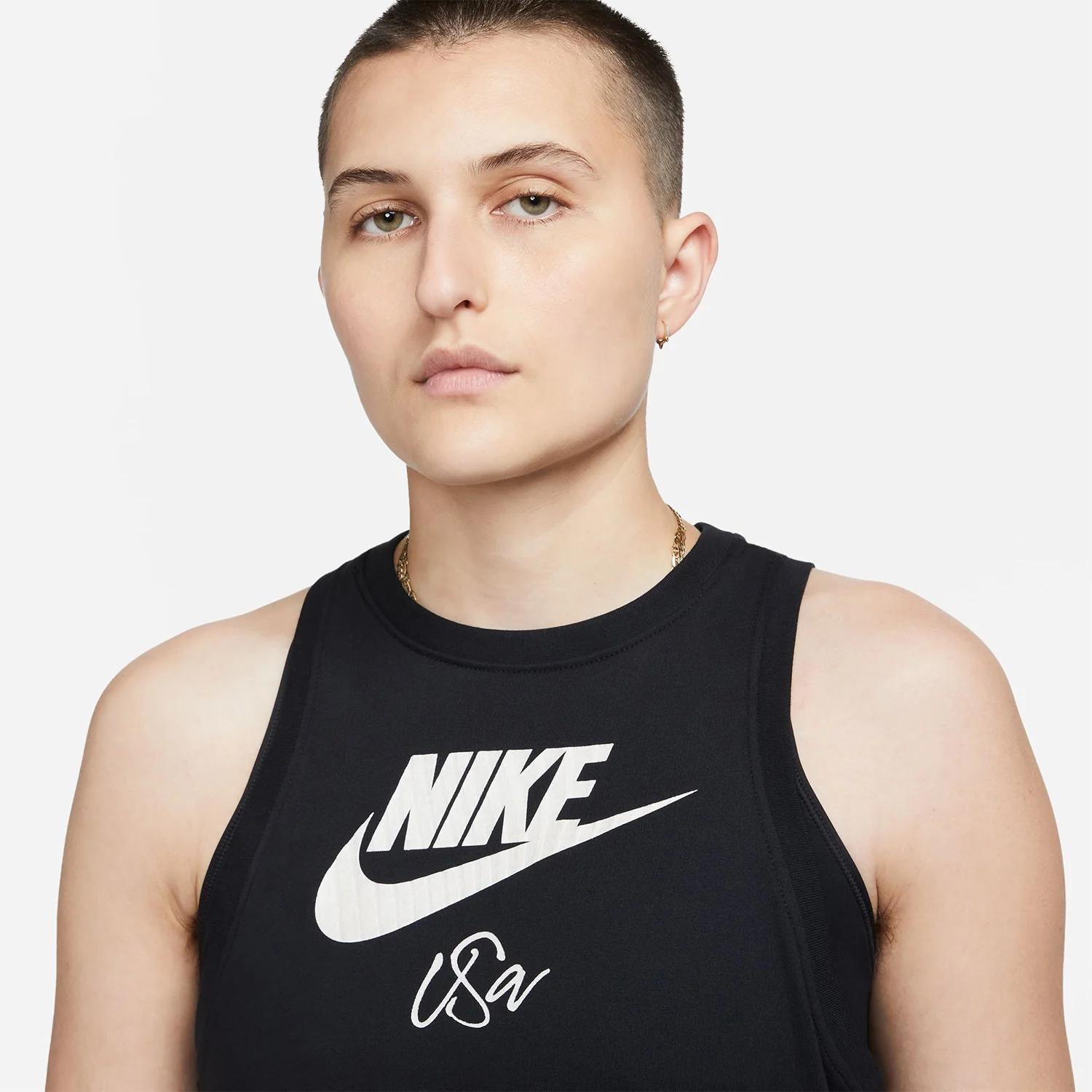 Women's Nike USWNT Futura Black Tank Top - Image 3