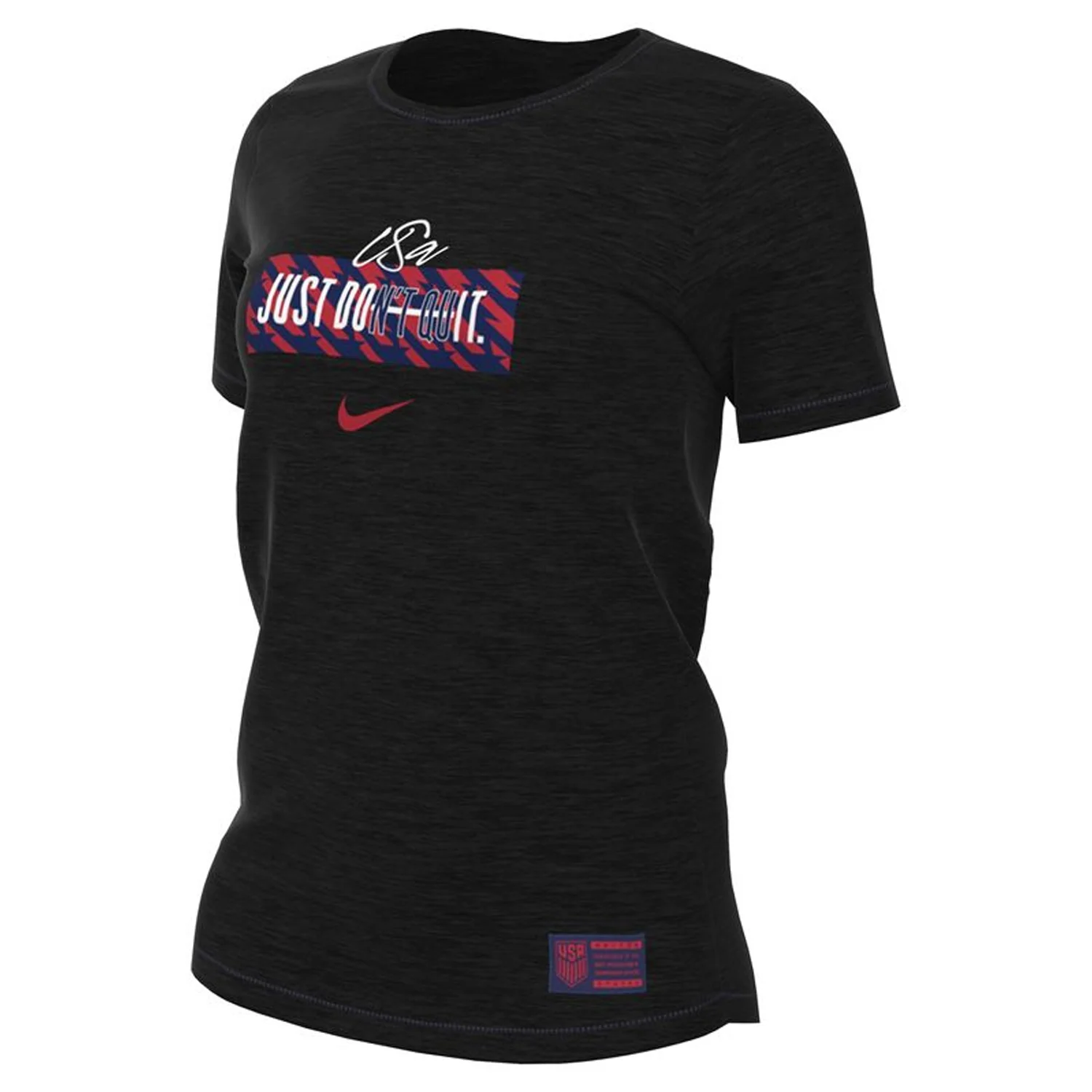 Women's Nike USA Just Do It Tri-Blend Black Tee - Image 2