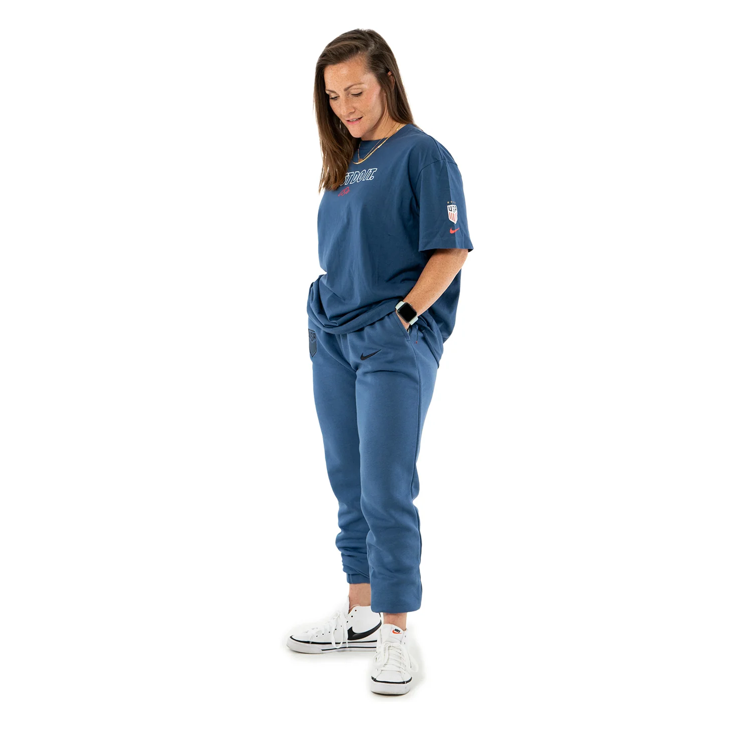 Women's Nike USA Just Do It Blue Tee - Image 3