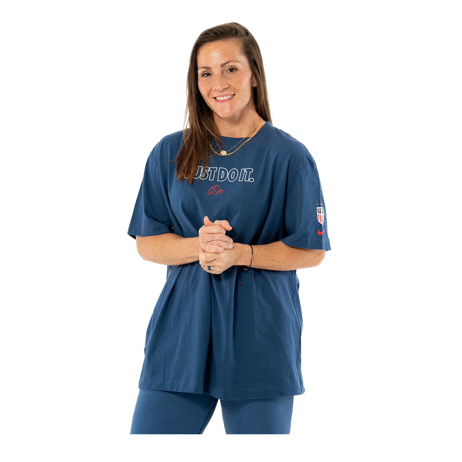 Women's Nike USA Just Do It Blue Tee - Image 4