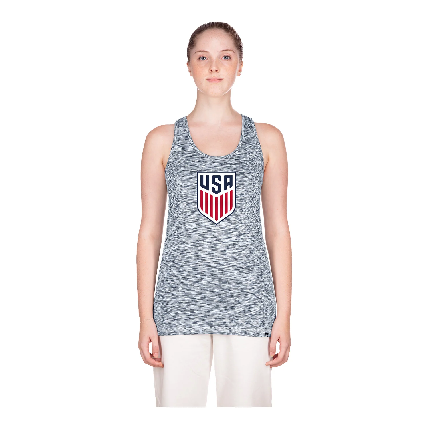 Women's New Era USMNT Navy Space Dye Tank Top - Image 5