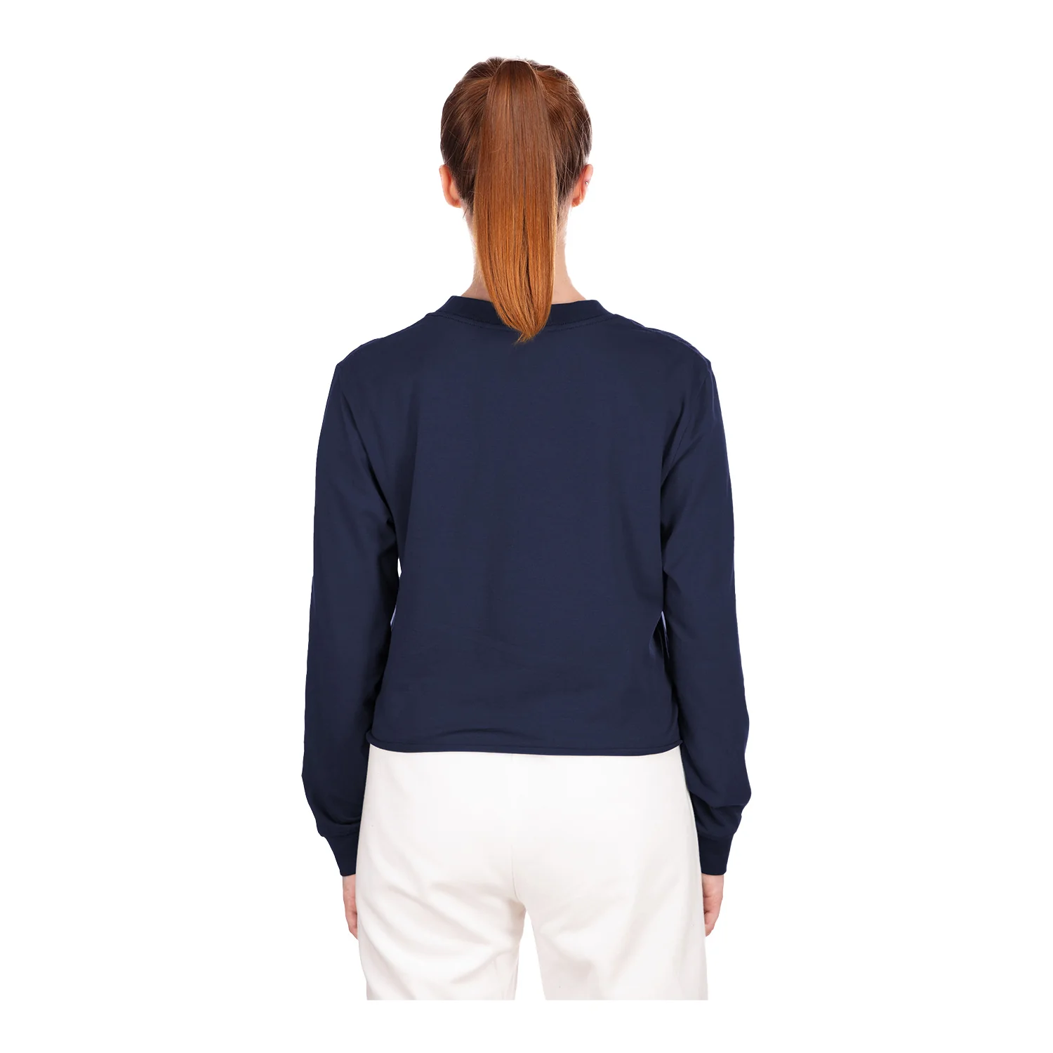 Women's New Era USMNT Cropped Navy Long Sleeve Tee - Image 5