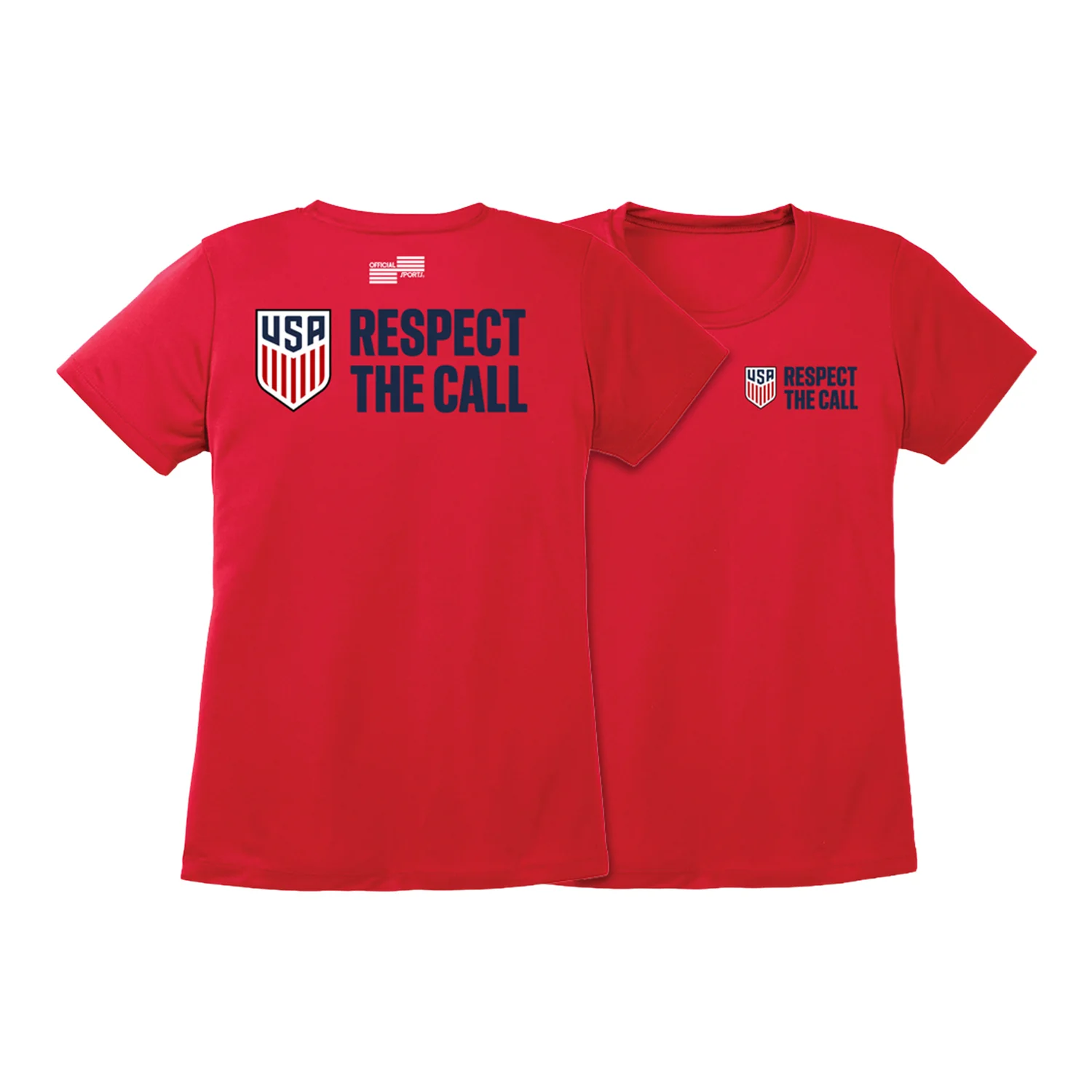 Women's U.S Soccer Respect The Call Red T-Shirt - Image 3