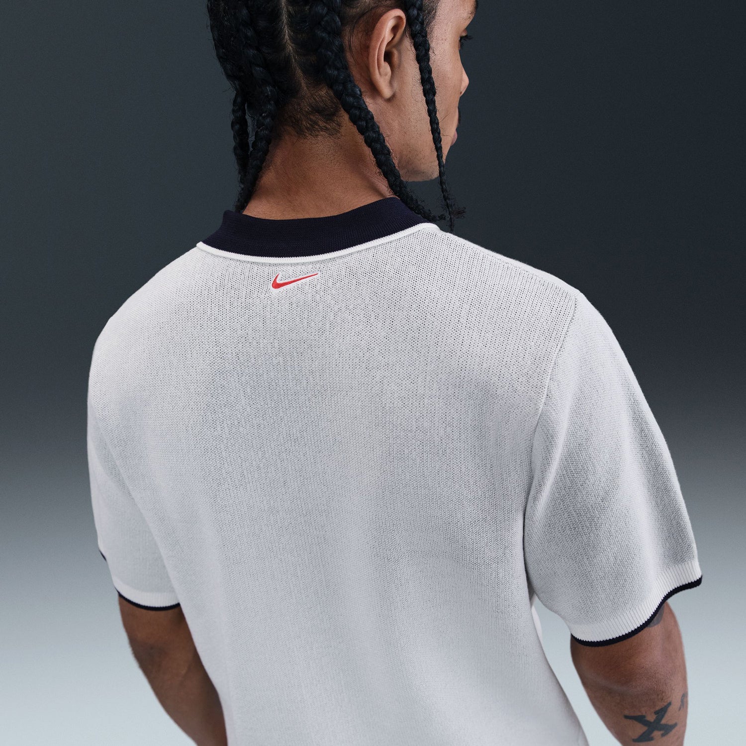 Men's Nike USA Retro 1986 Club Knit Grey Polo - Image 3