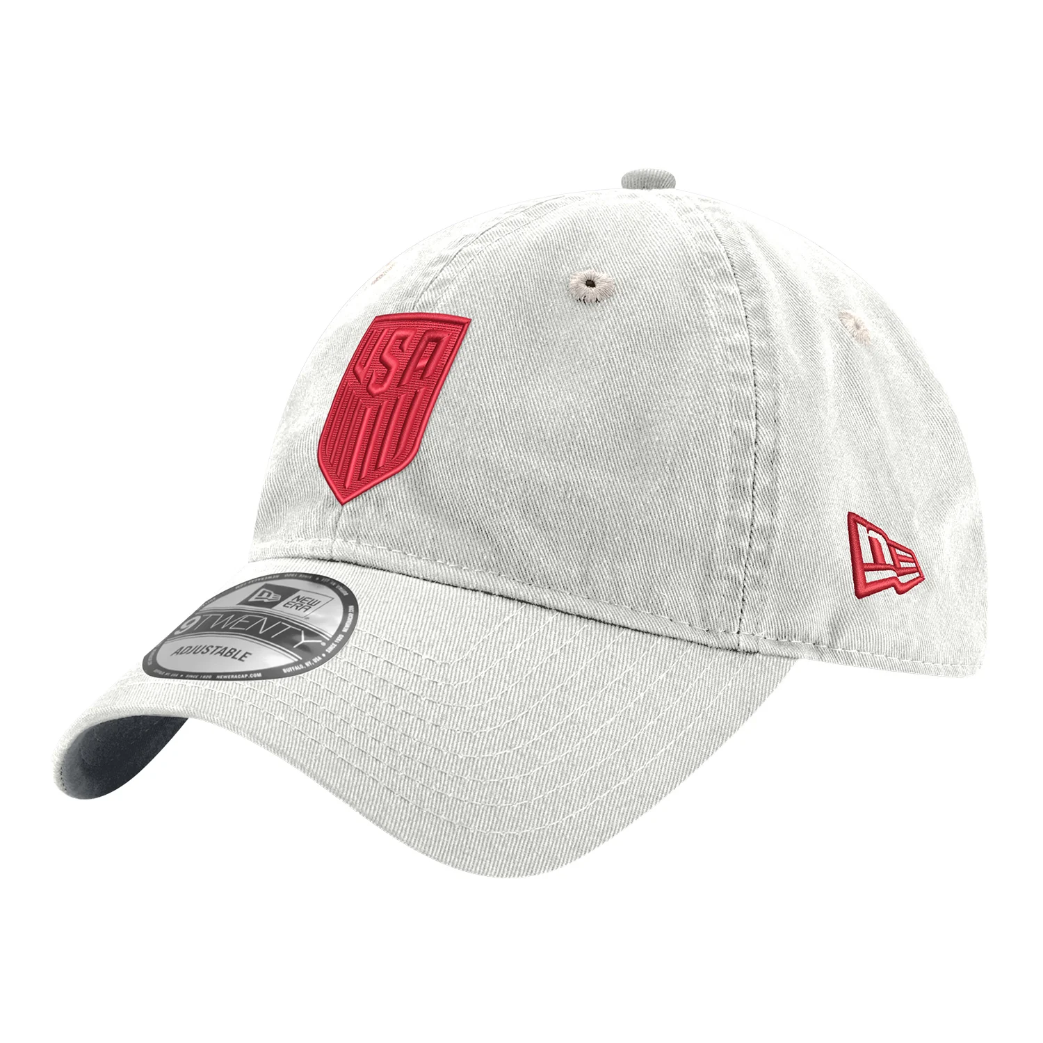 Adult New Era 9TwentyUSMNT Red Tonal Crest White Hat - Image 3