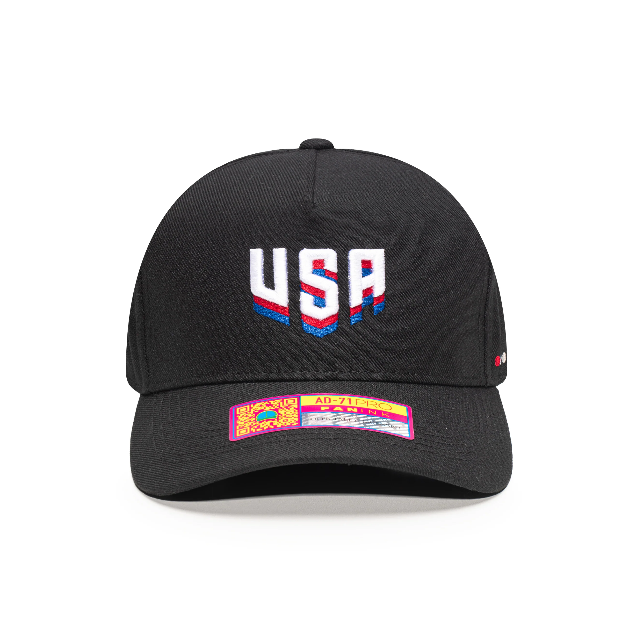 Adult Fan Ink USA Tri-Color Logo Black Hat