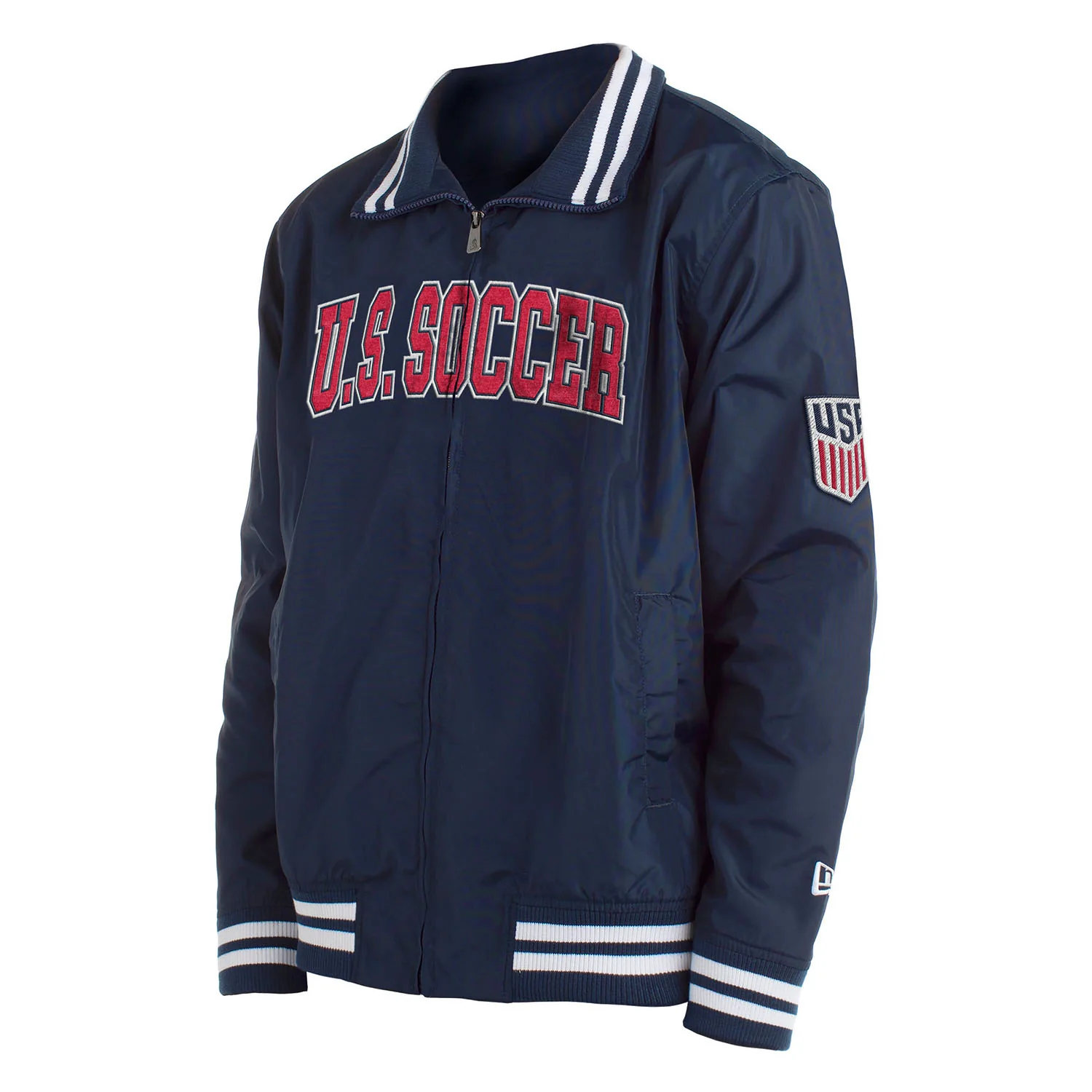 Men's New Era USMNT Nylon Zip Up Navy Jacket - Image 4