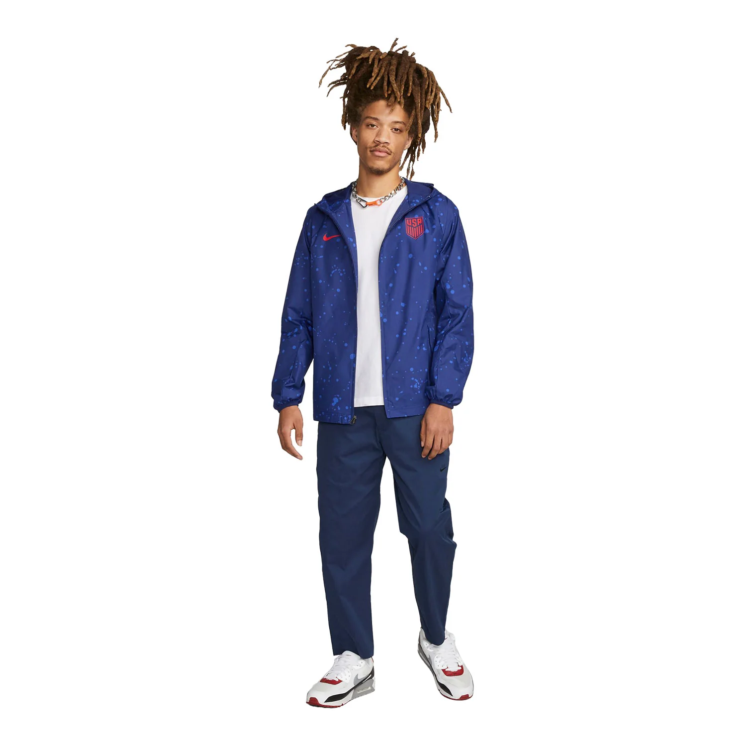 Men's Nike USA Splatter Blue Rain Jacket - Image 3