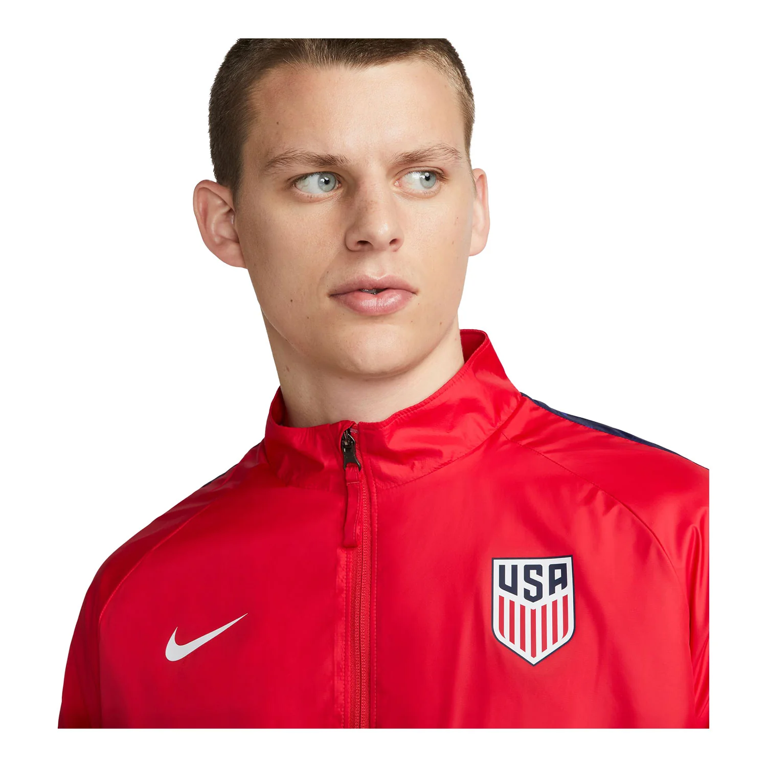 Men's Nike USA Splatter Swoosh Red Jacket - Image 3