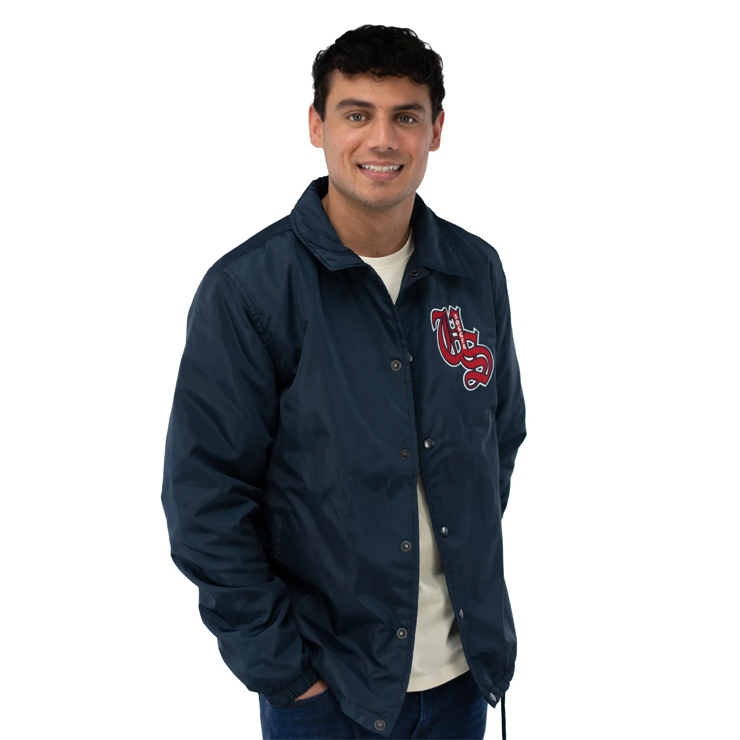 Unisex USA Roots Navy Coaches Jacket - Image 4
