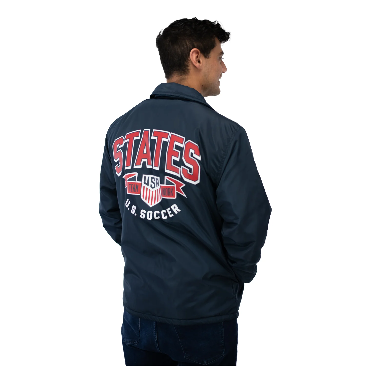 Unisex USA Roots Navy Coaches Jacket - Image 5