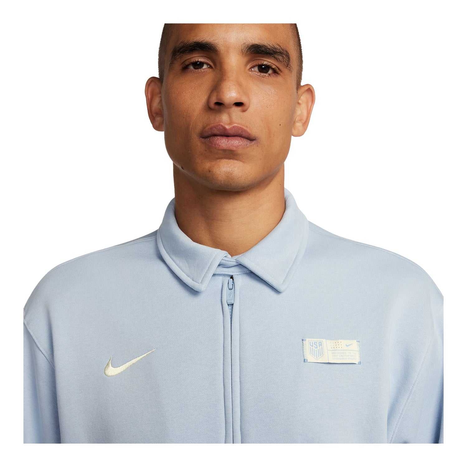 Men's Nike USA Club Fleece Harrington Blue Jacket - Image 2