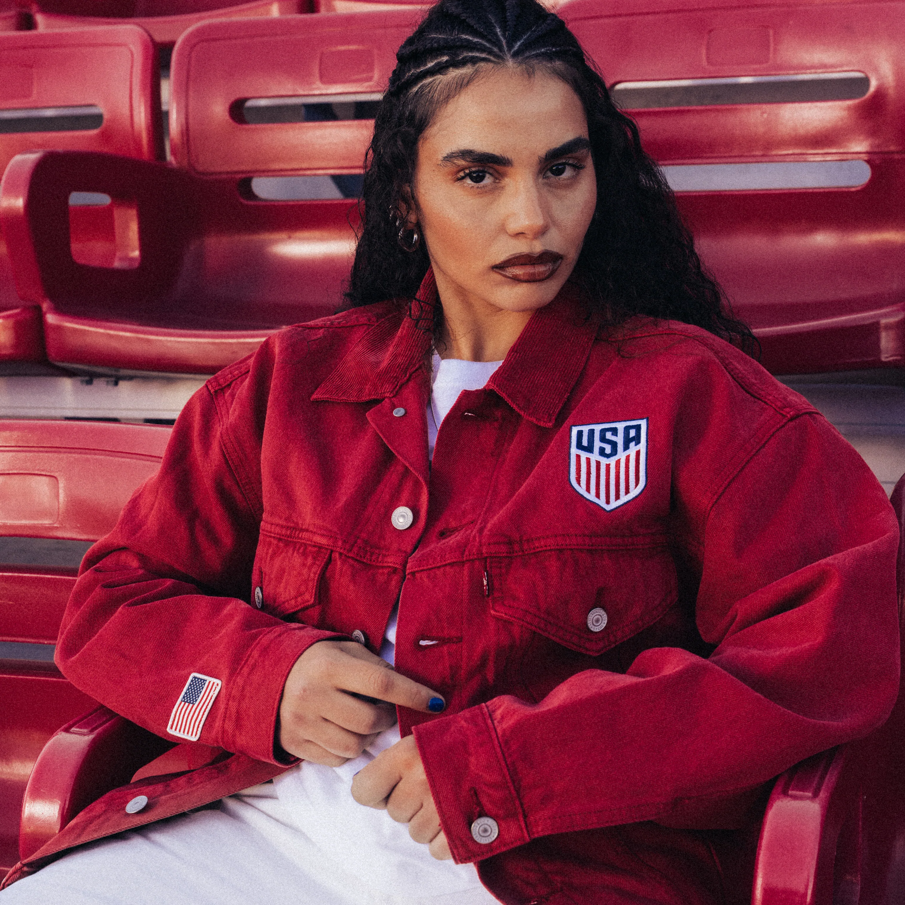 Unisex Levi's United States Red Denim Jacket