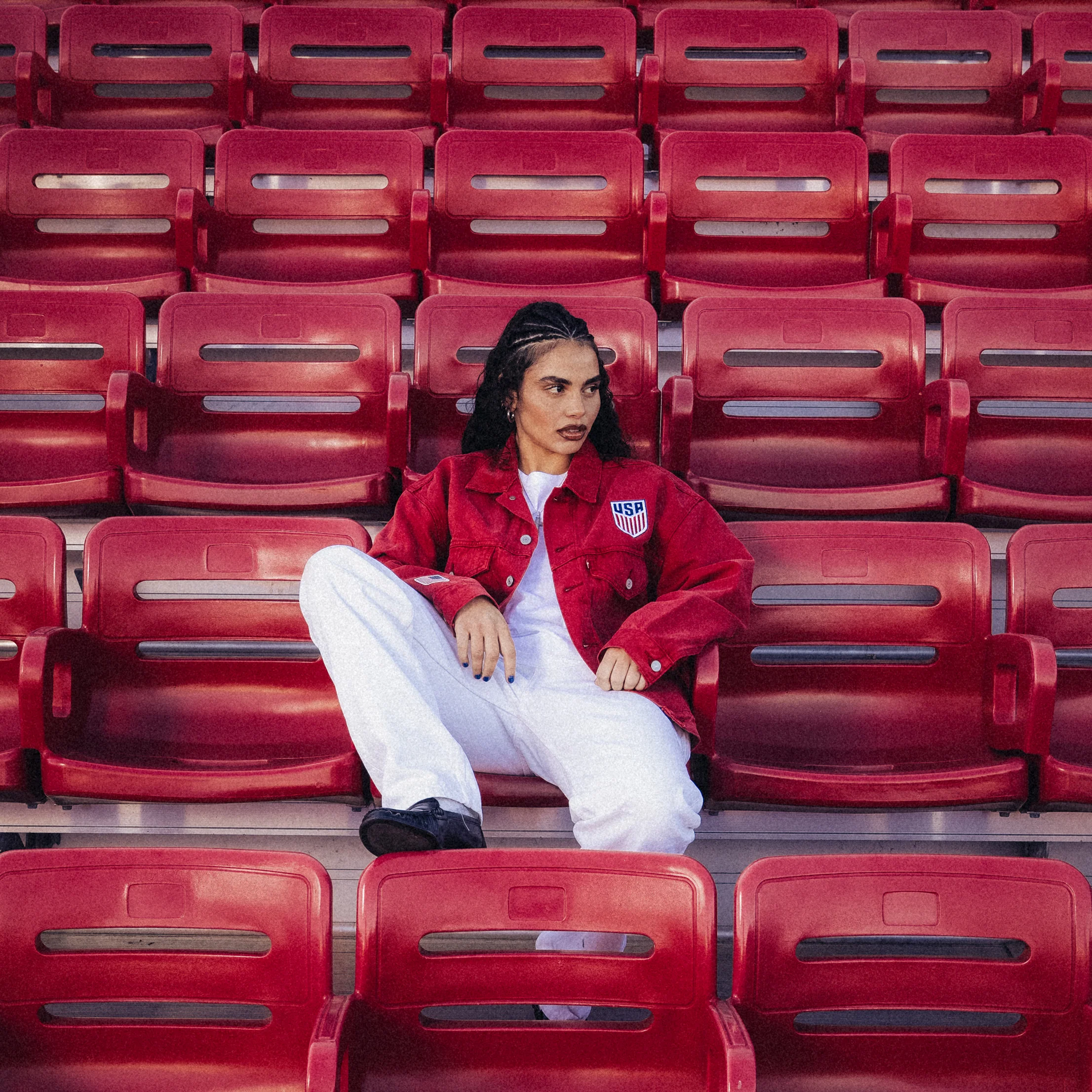 Unisex Levi's United States Red Denim Jacket - Image 3