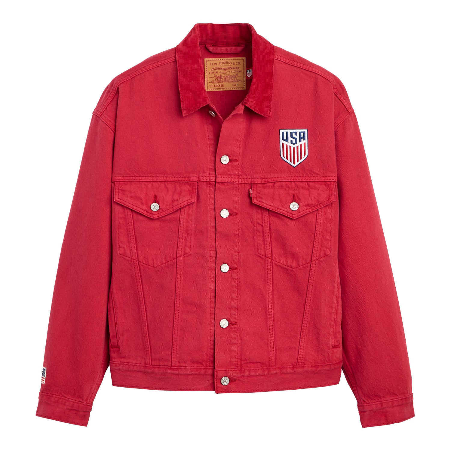 Unisex Levi's United States Red Denim Jacket - Image 5