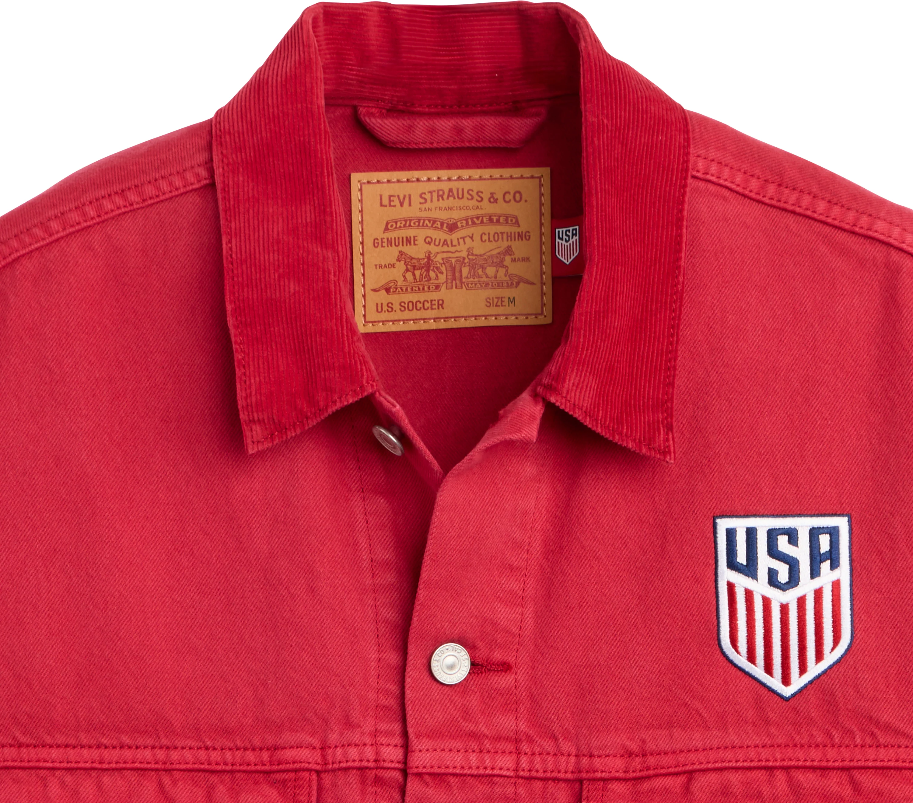 Unisex Levi's United States Red Denim Jacket - Image 6