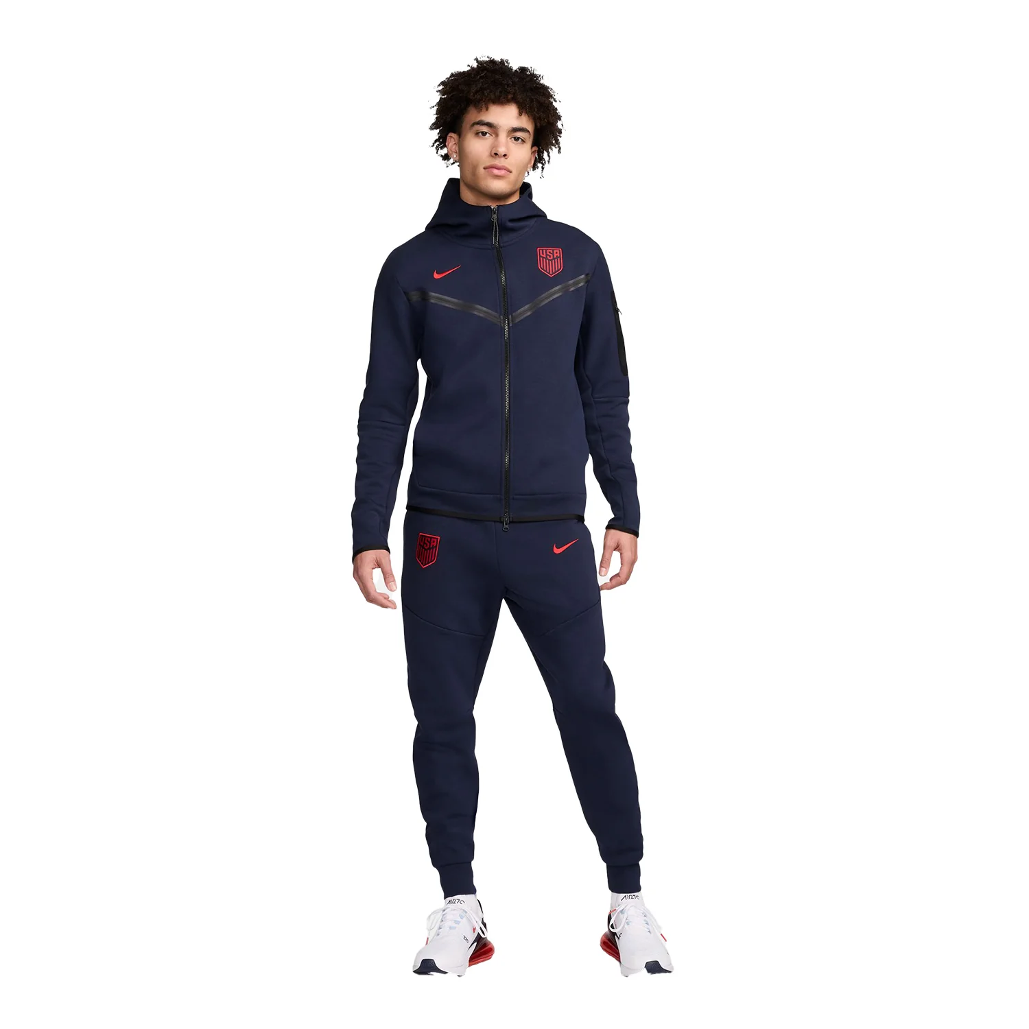 Men's Nike USA Tech Fleece Navy Joggers - Image 5