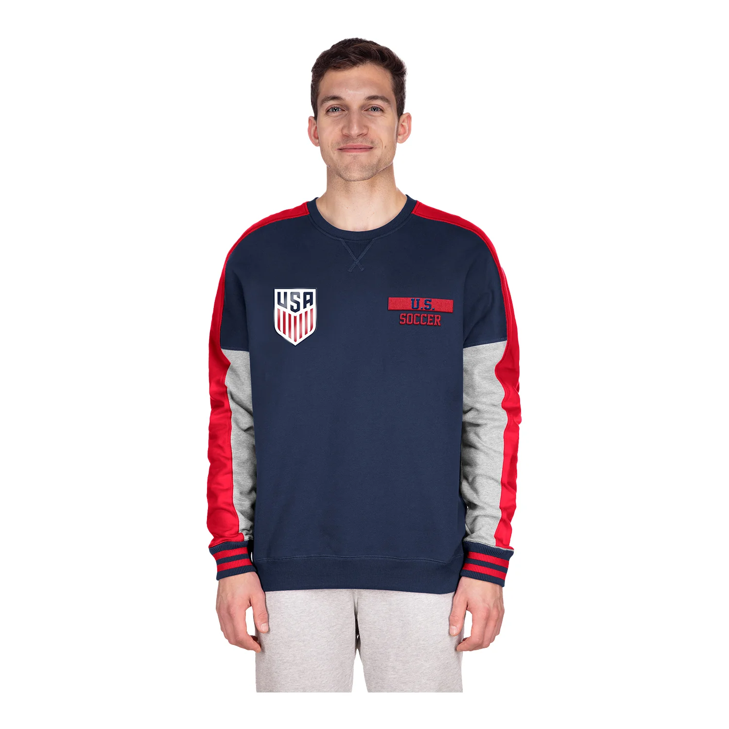 Men's New Era USMNT Navy Split Crewneck - Image 4
