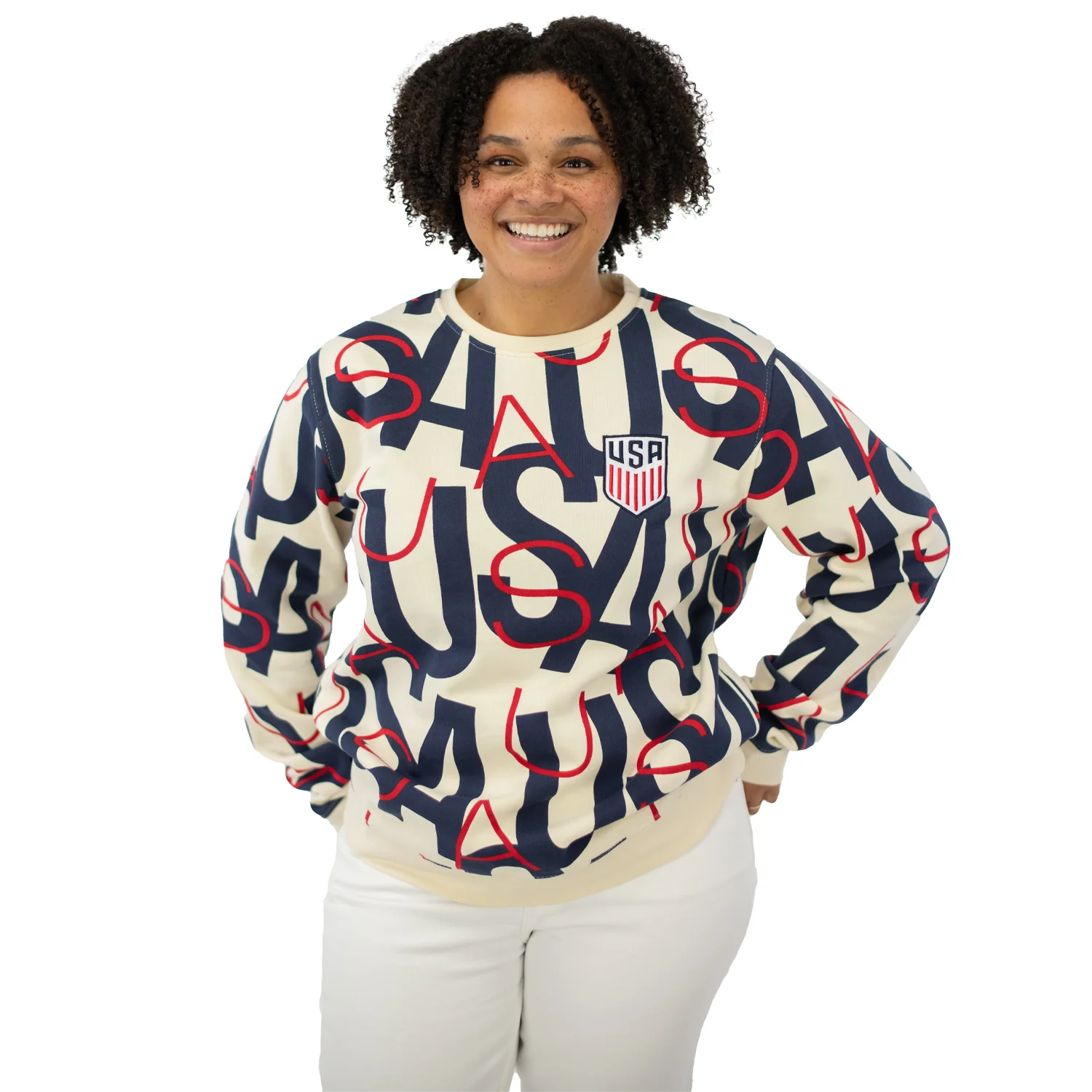 Men's USA Repeat Cream Crewneck - Image 4