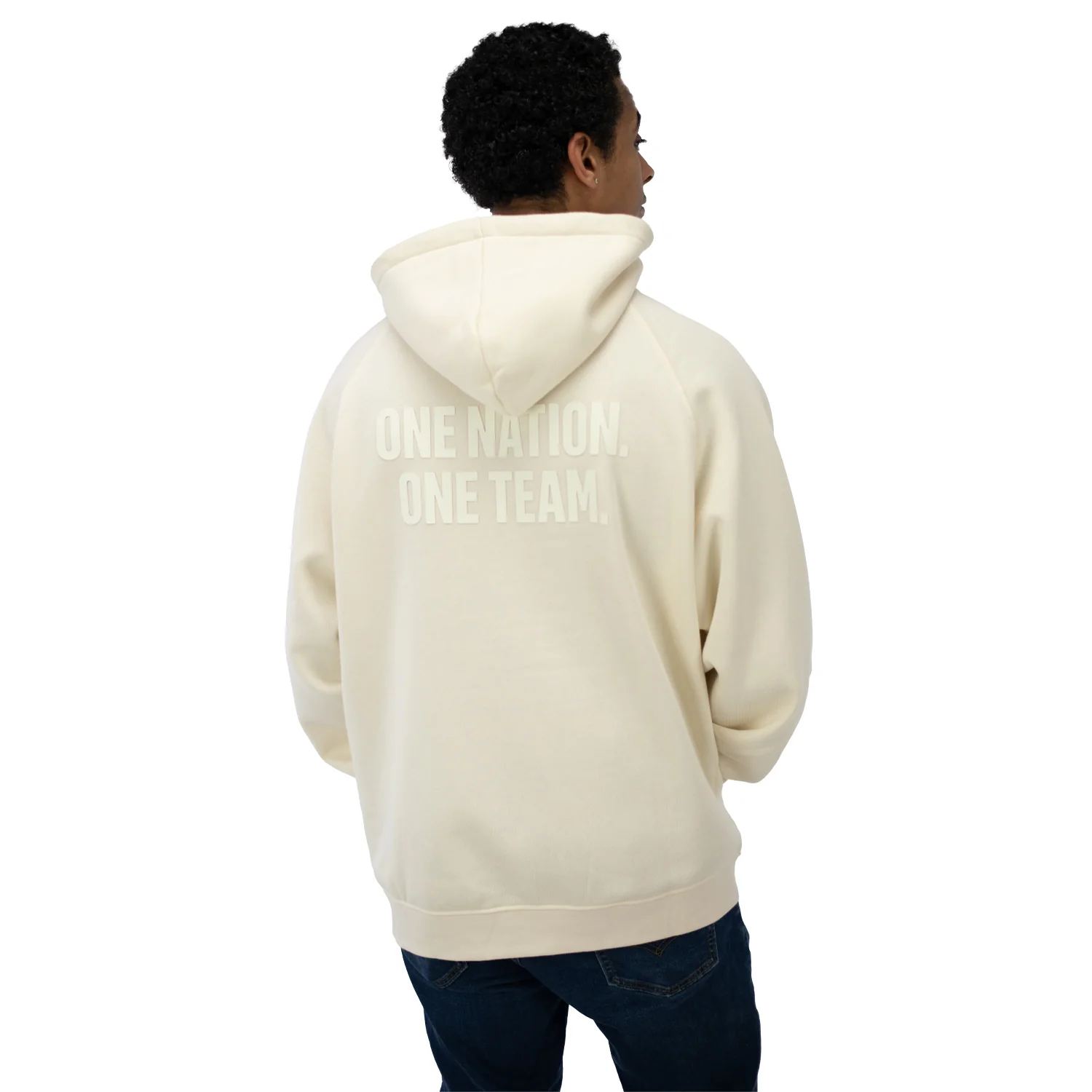 Unisex USA Statement Cream Tonal Hoodie - Image 2