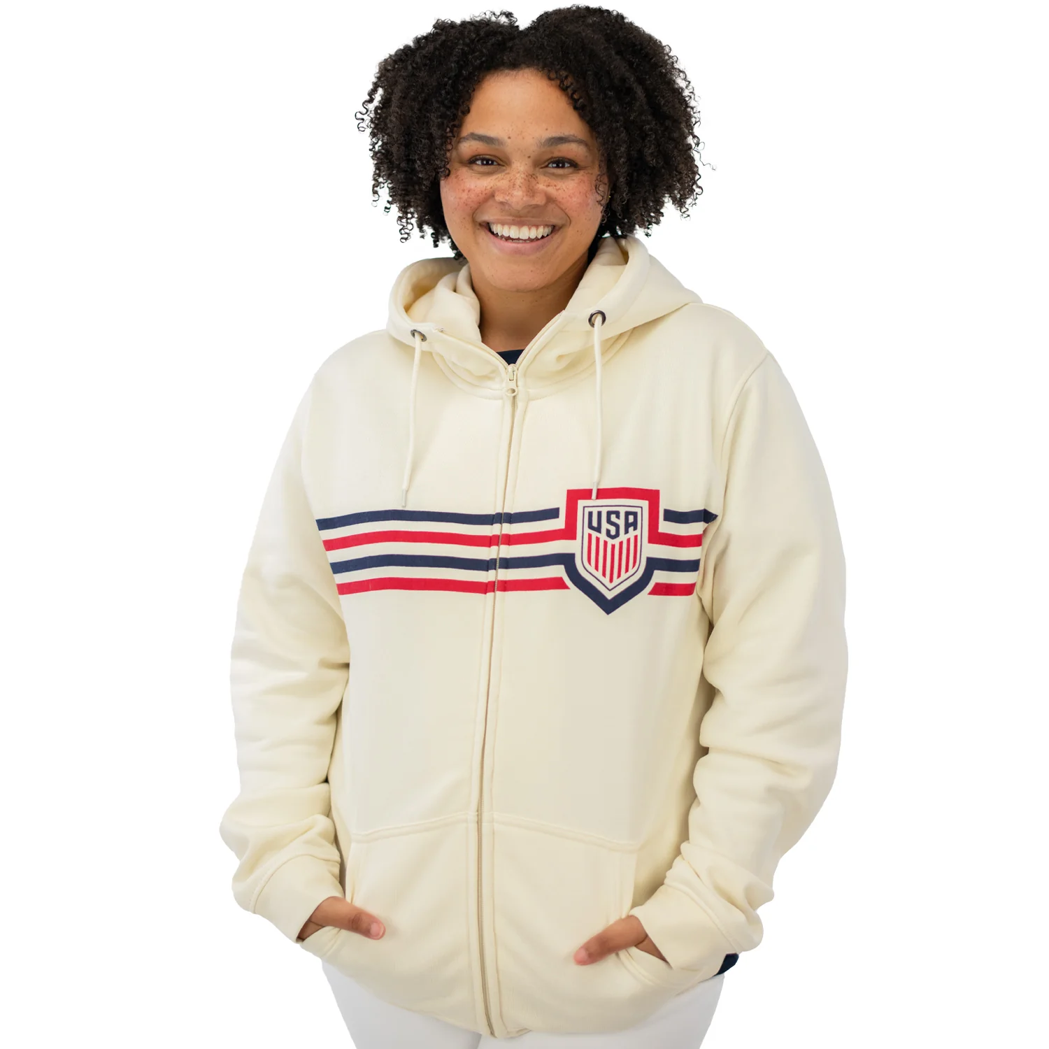 Unisex USA Status Cream Full-Zip Jacket - Image 4