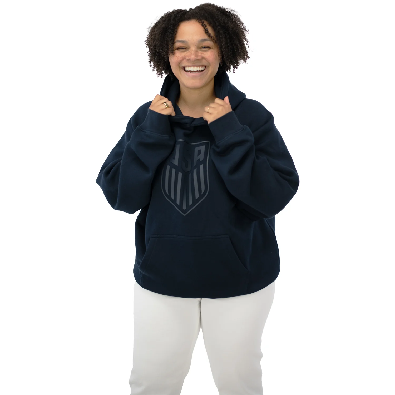 Unisex USA Statement Navy Tonal Hoodie - Image 6